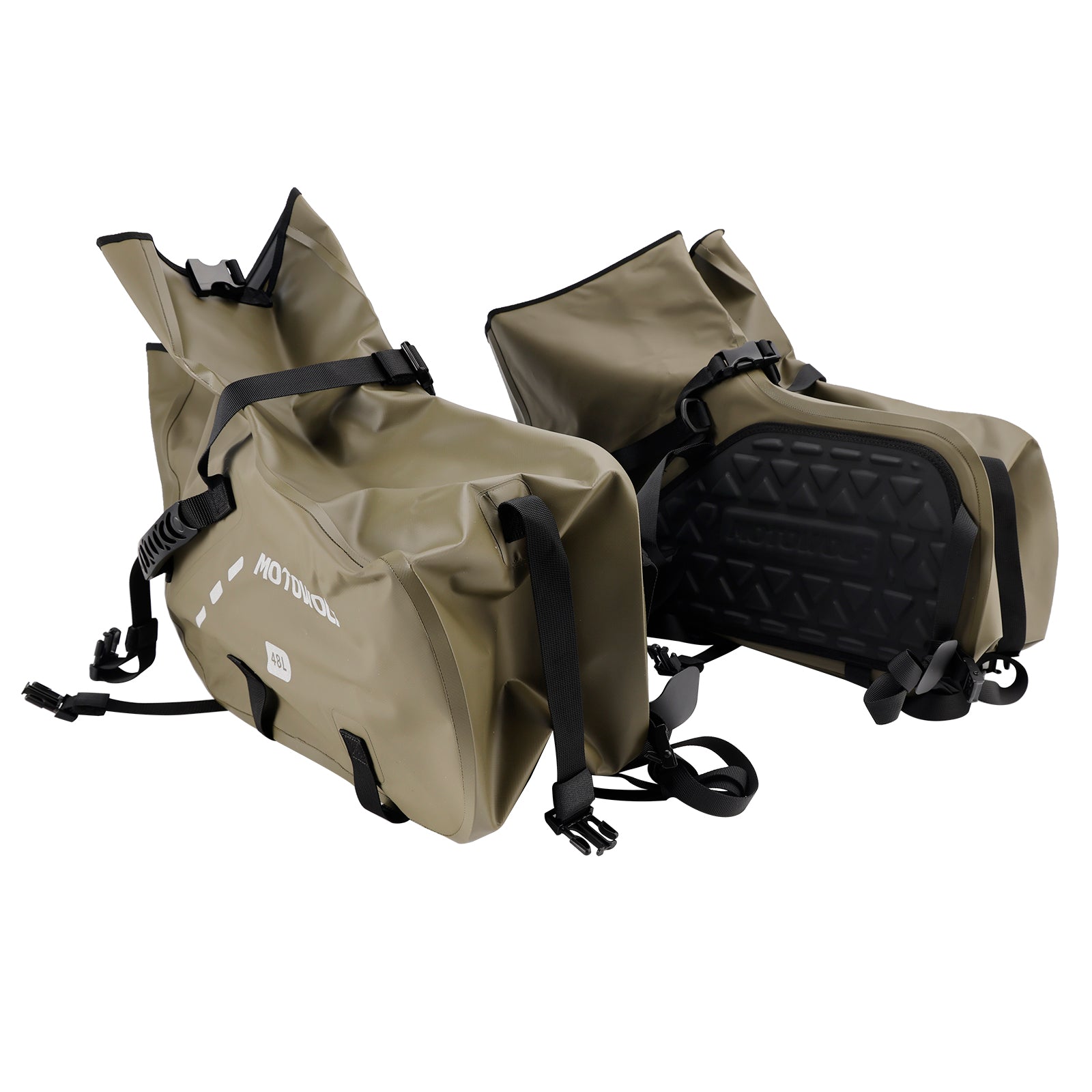 Scooter Motorcycle Side Tail Bag Saddlebag Color Matching Luggage 86L Green