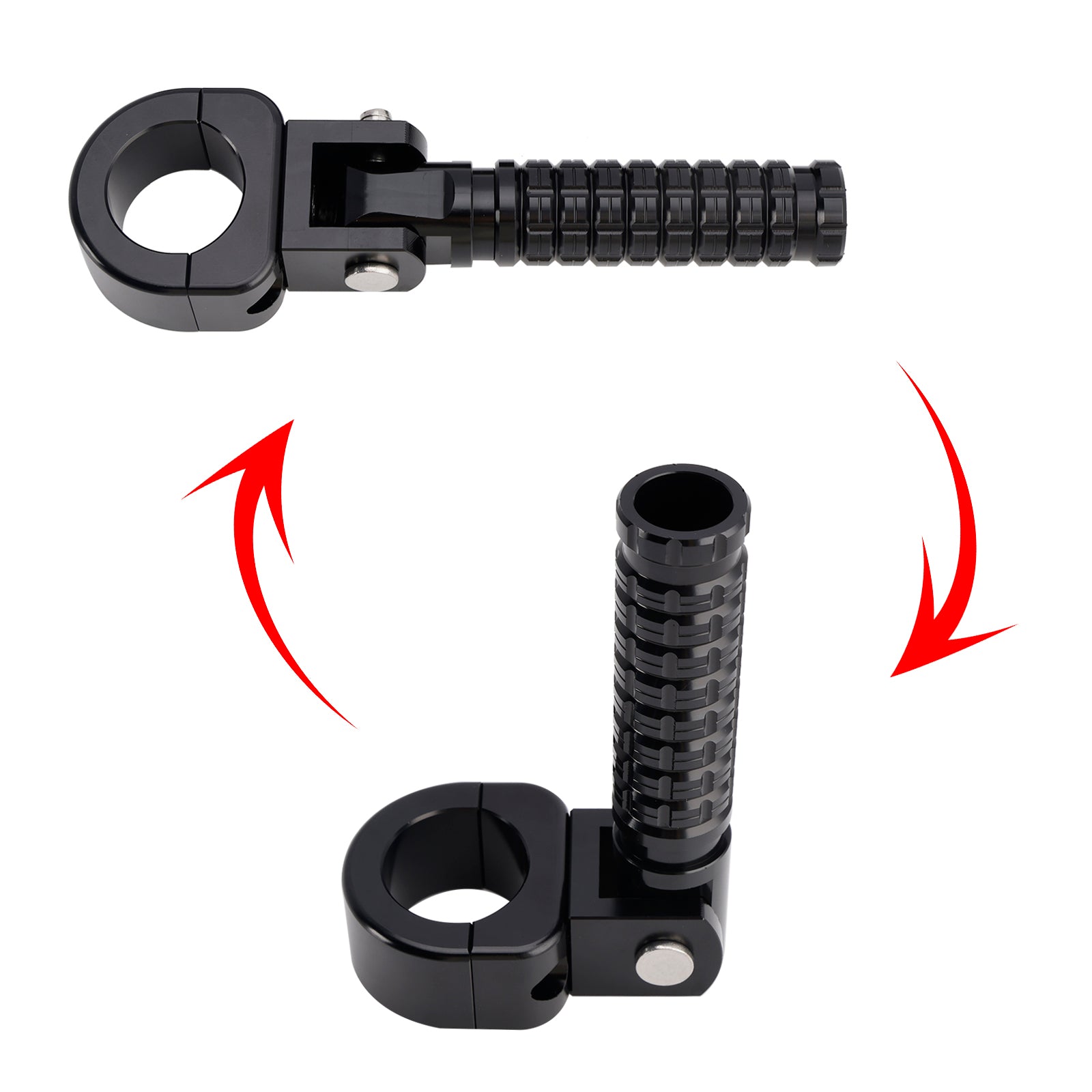 Apoios para os pés dianteiros universais, apoios para os pés adequados para motocicletas com 1.25" barras