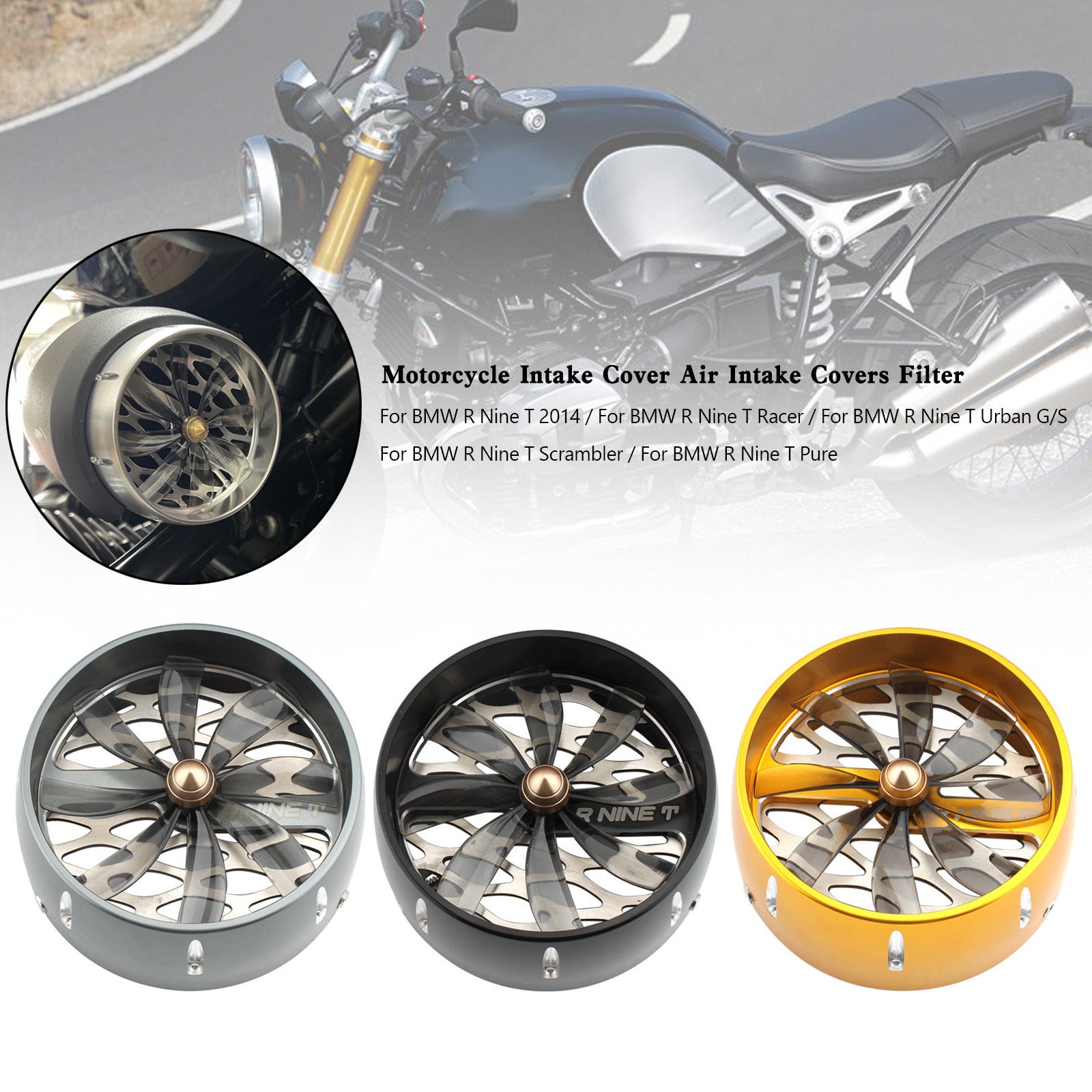 Cubierta de entrada de aire cubre filtro para BMW R Ninet Ninet R9T