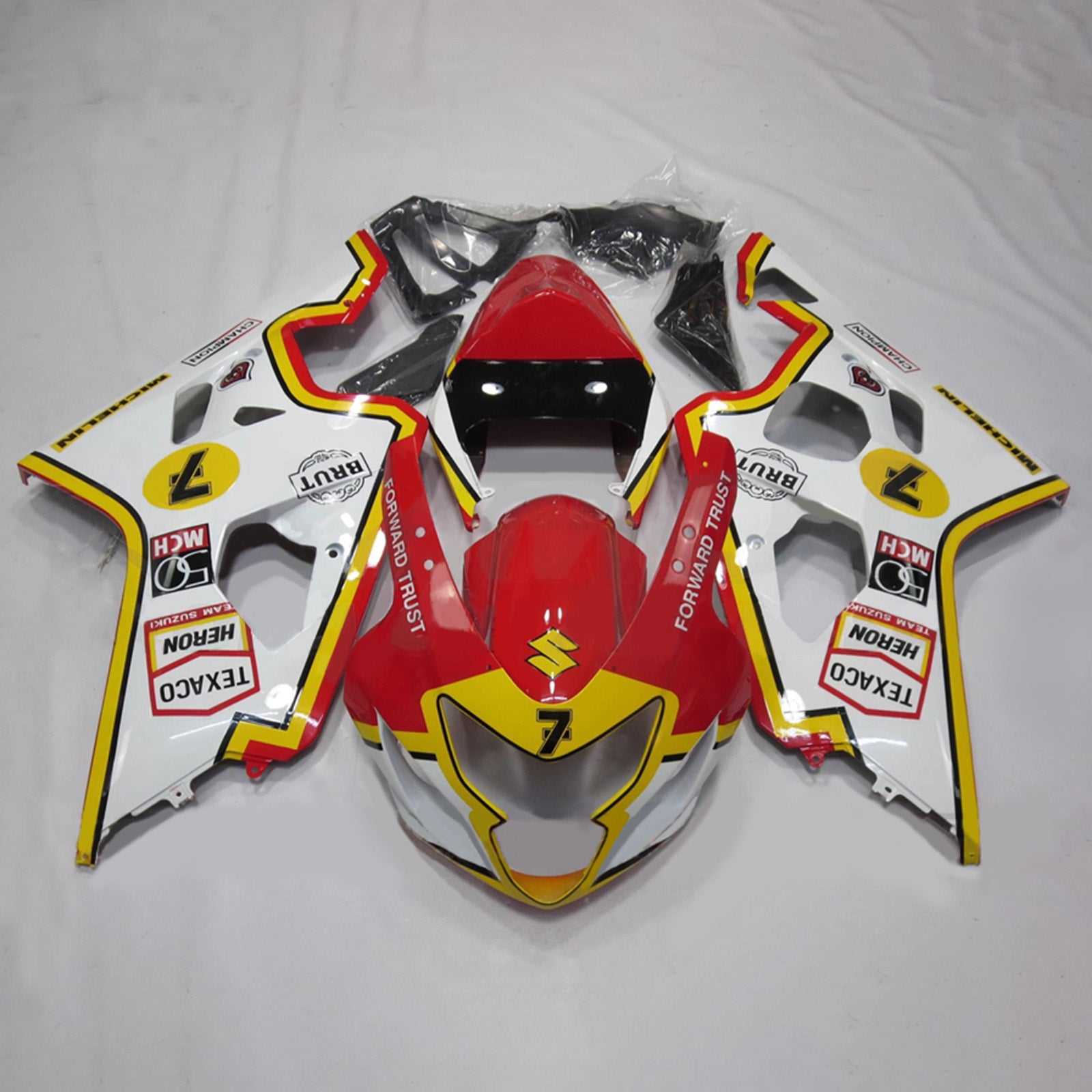 Amotopart 2004-2005 Suzuki GSXR 600/750 Red White Yellow Fairing Kit
