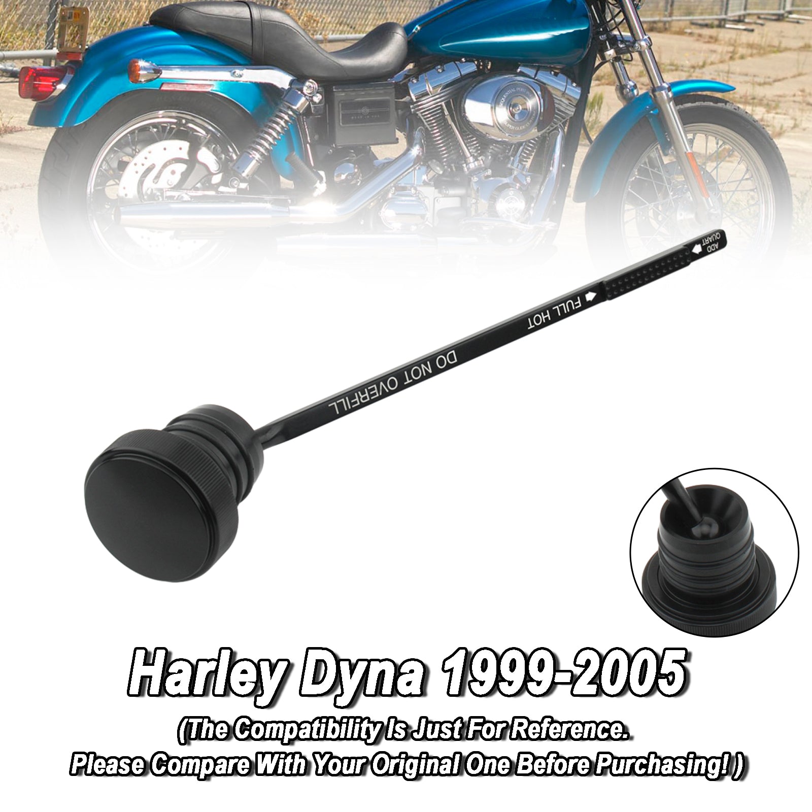 99-05 Super GLID FXD FXDX FXDL DYNA Huile Plonge du réservoir Bouchon de réservoir 0710-0150