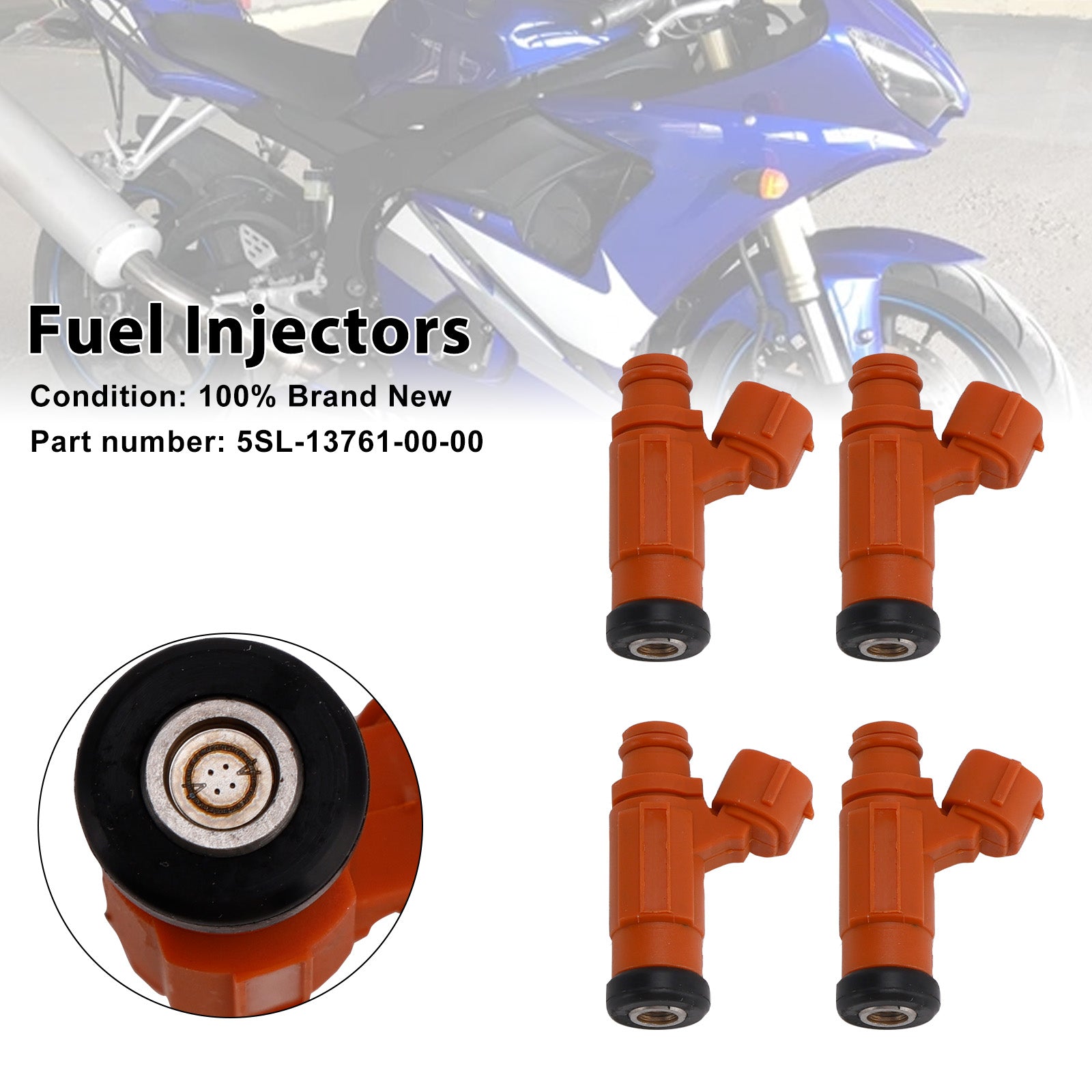 4PCS Yamaha YZF-R6 2003-2005 R6S 2006-2009 Fuel Injectors 5SL-13761-00-00