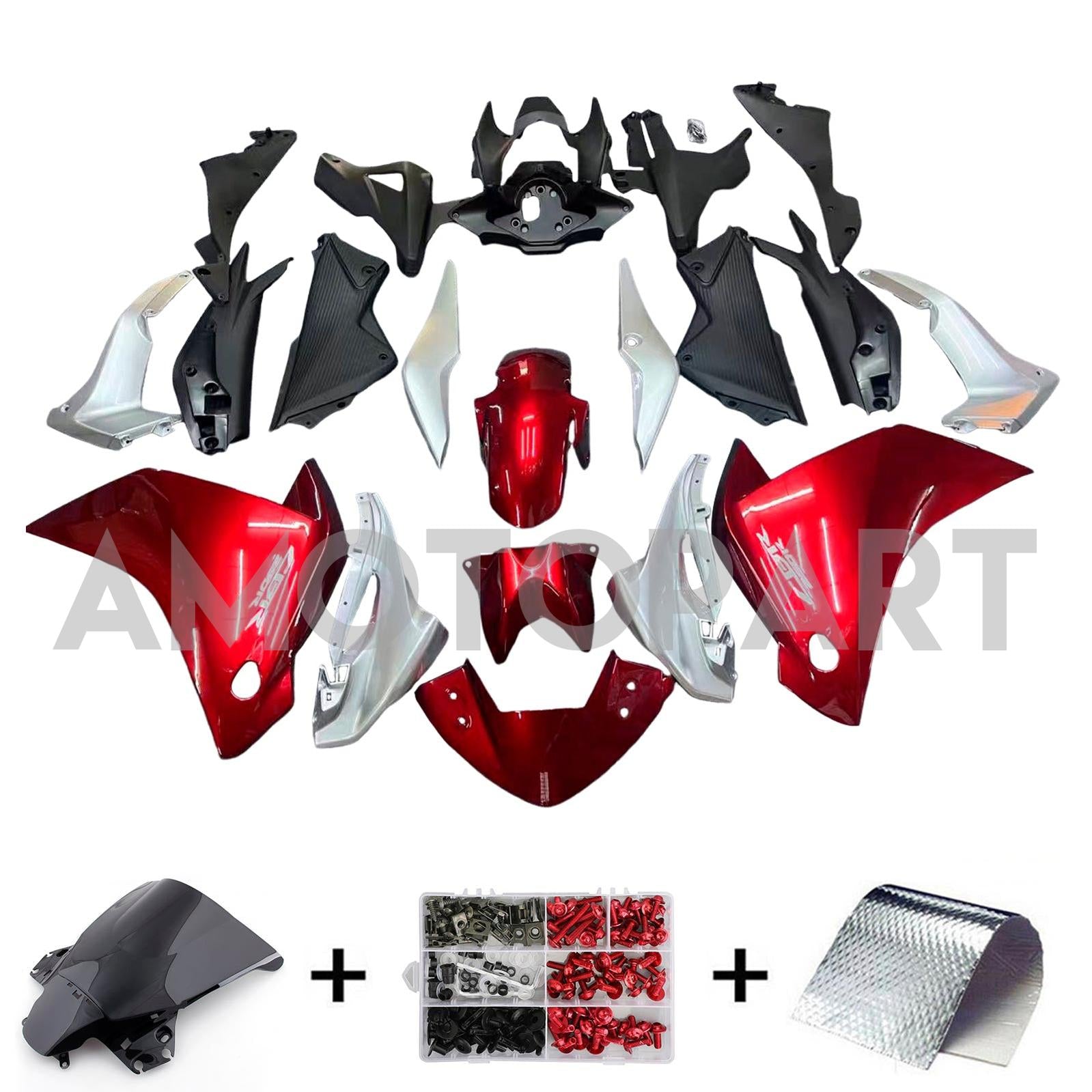 Amotopart 2011-2013 Honda CBR250R Red White Grey Fairing Kit