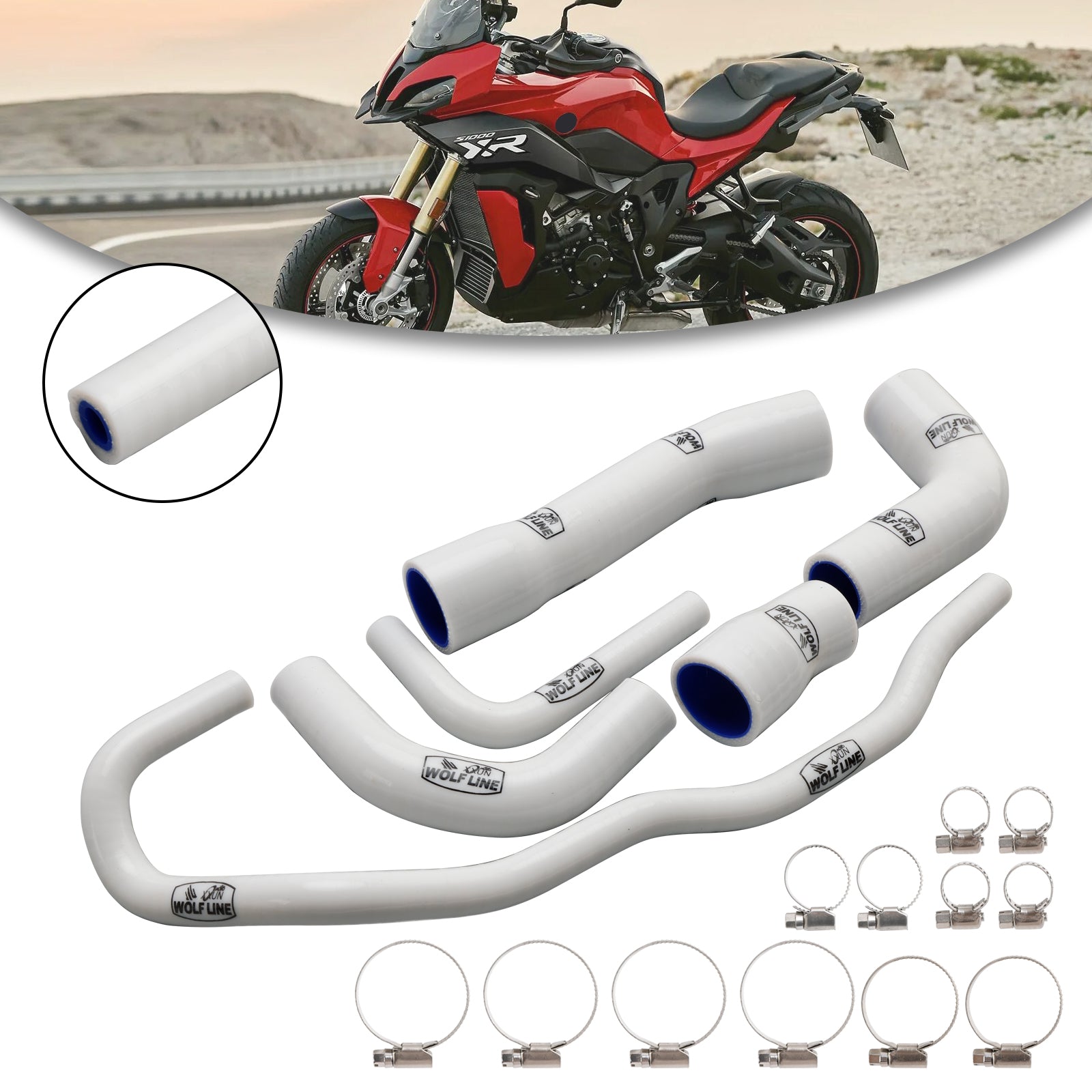 2021-2024 BMW S1000XR Silikone Radiator Kølevæskeslange Kit