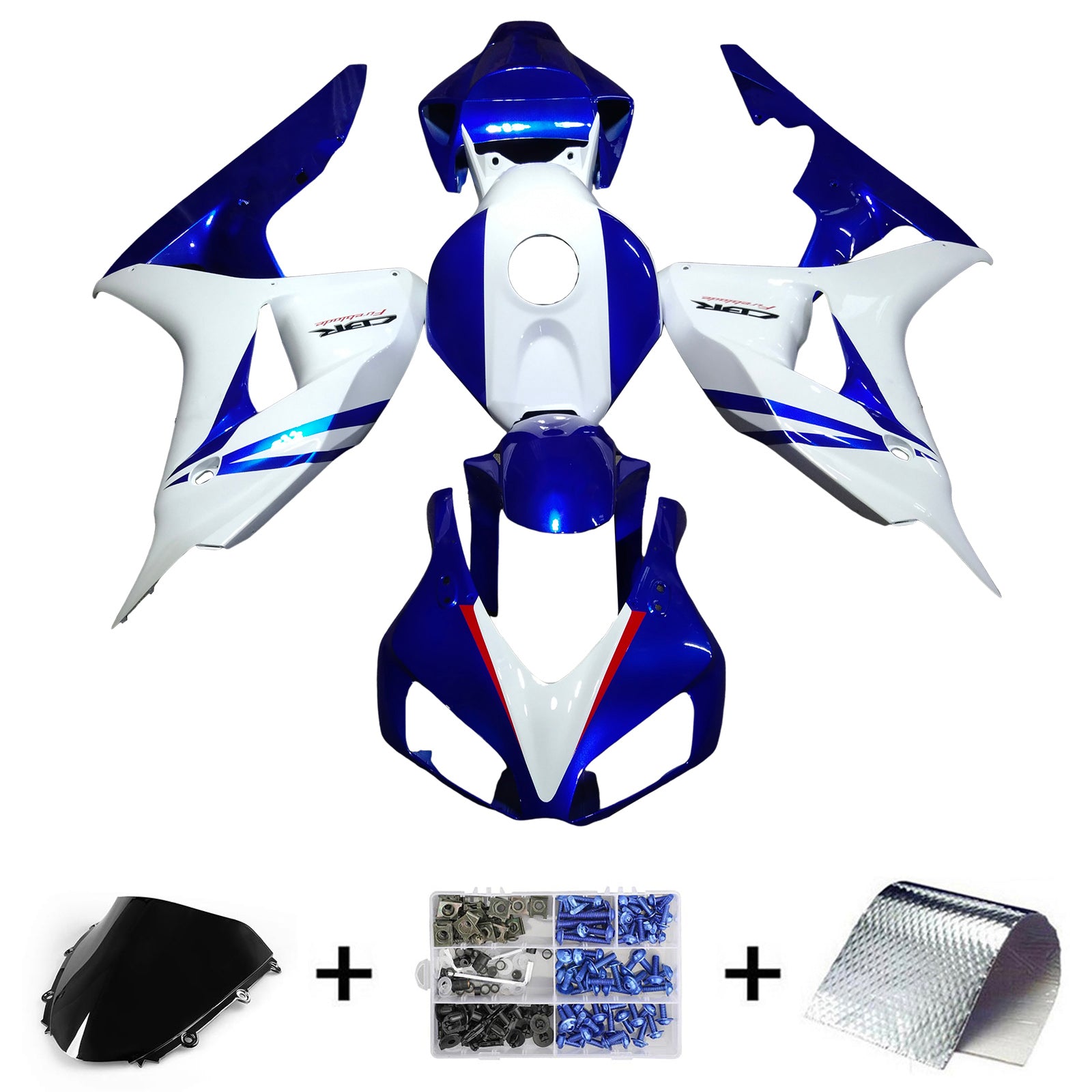 Amotopart 2006-2007 Honda CBR1000RR White/Blue Fairing Kit