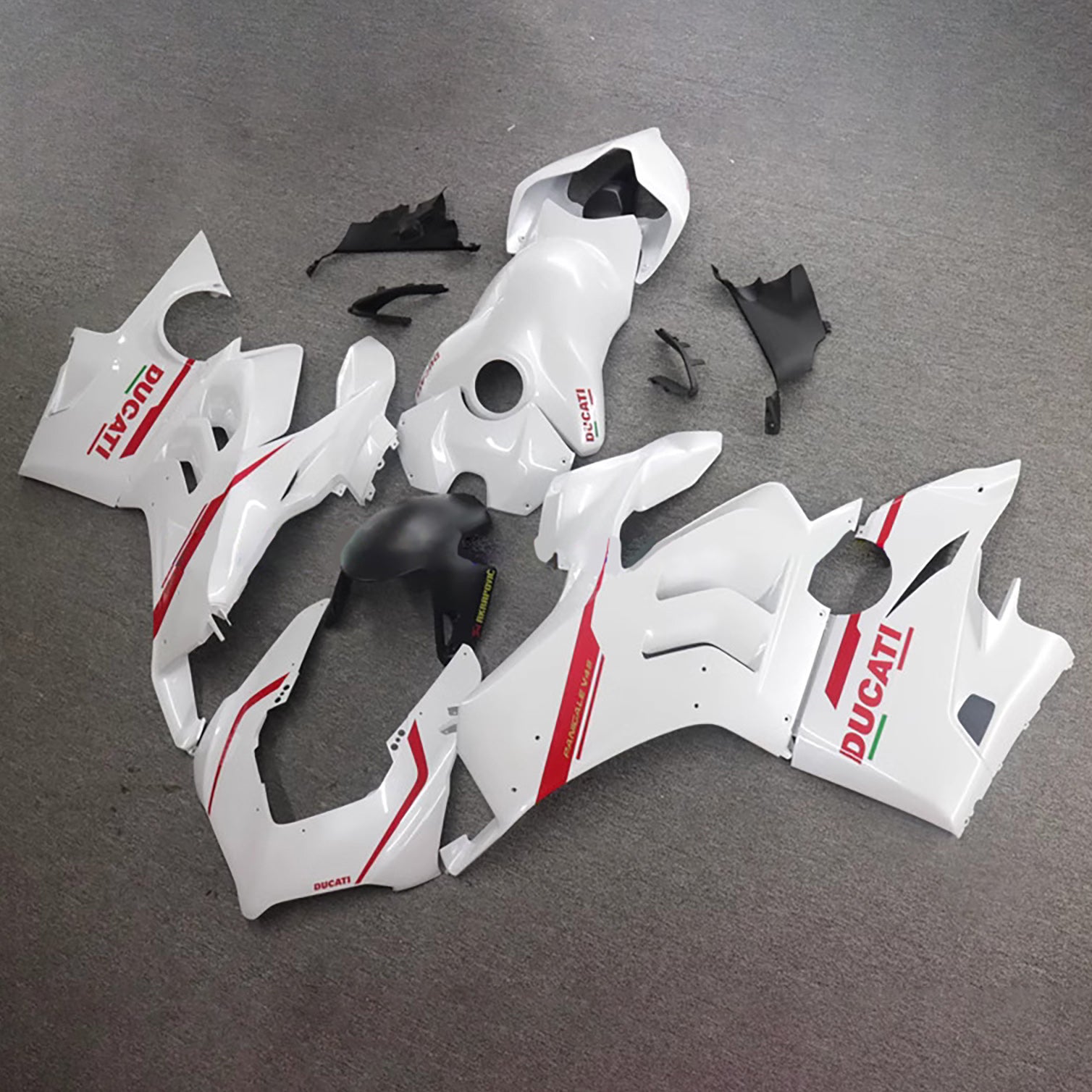 Amotopart Ducati 20-21 V4 V4S Kit di carenatura rossa bianca lucida