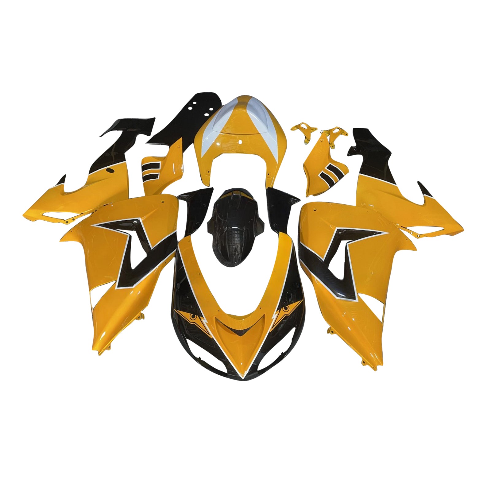 Amotopart 2006-2007 Kawasaki ZX10R Yellow Black Fairing Kit