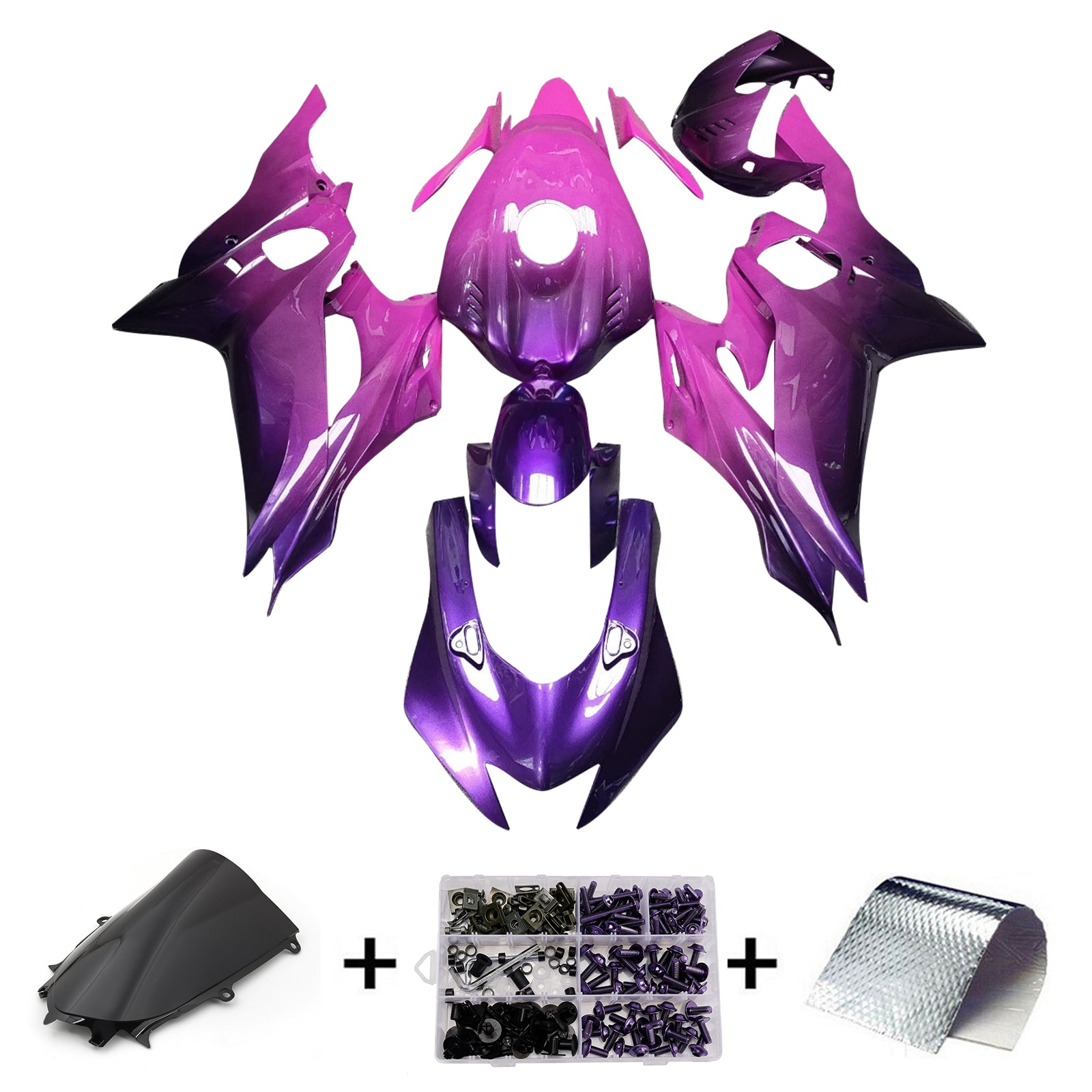 Amotopart 2017-2023 Yamaha YZF-R6 Pink Purple Fairing Kit