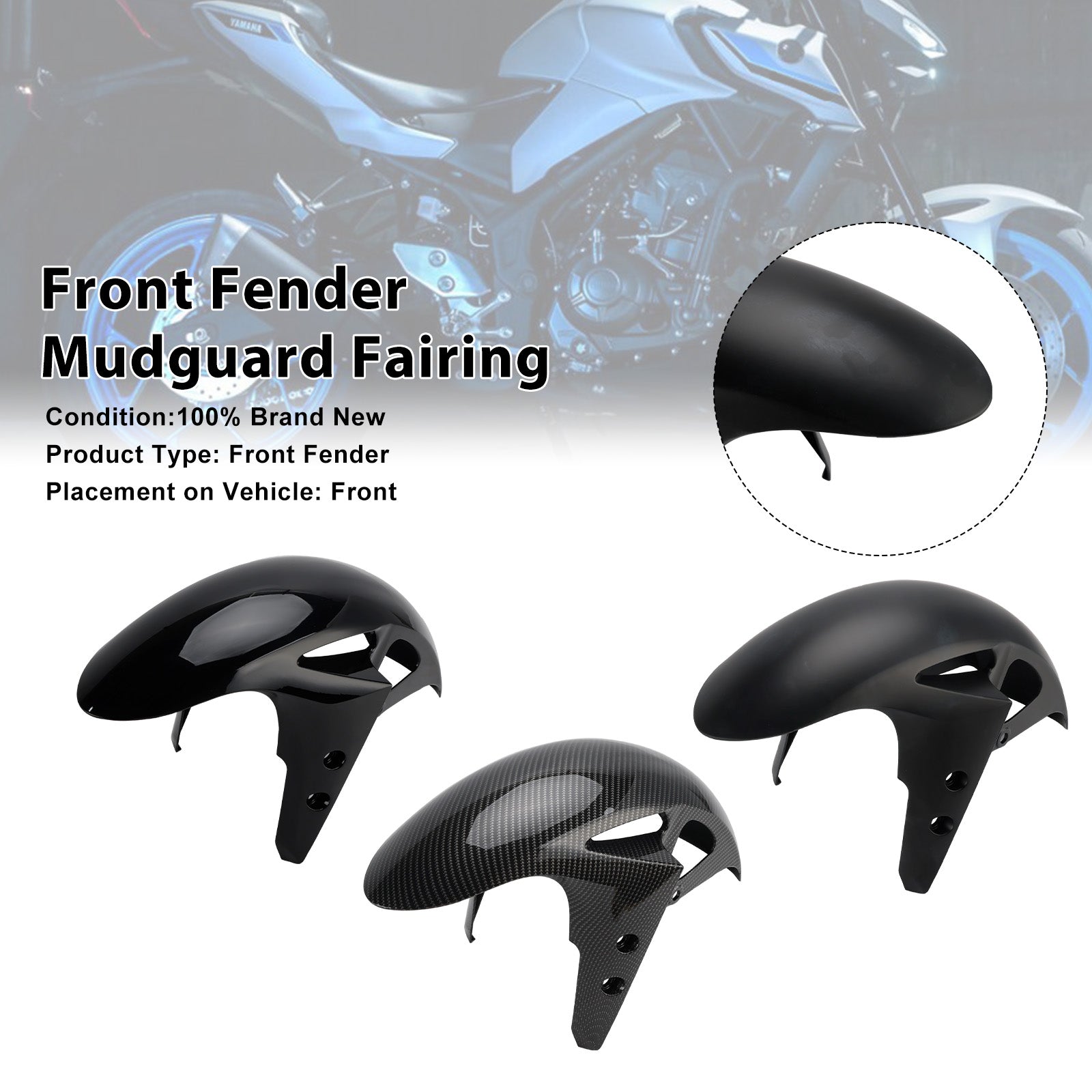 2025-2026 Yamaha YZF-R3 YZF R25 MT-03 Front Fender Mudguard Fairing