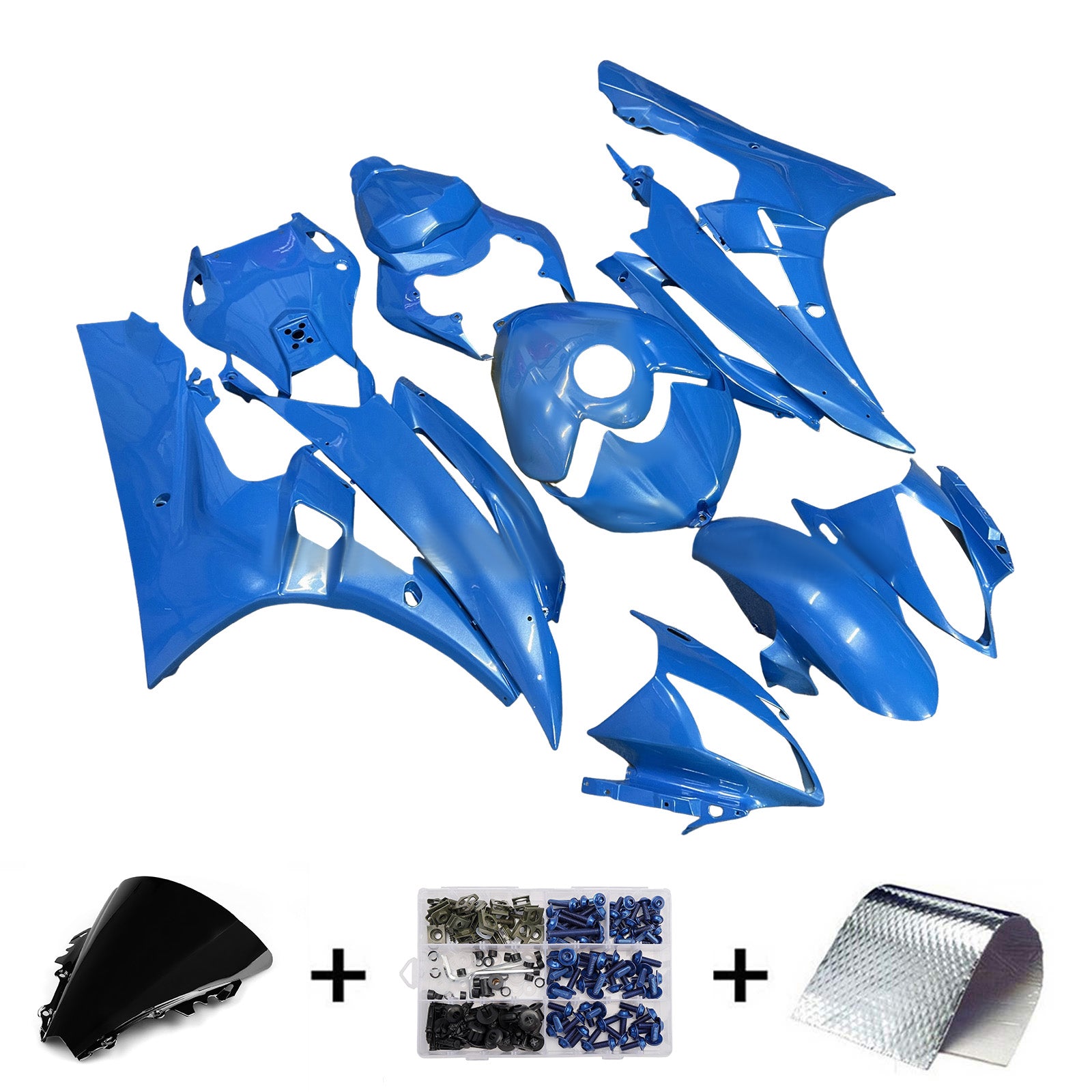 Amotopart 2006-2007 Yamaha YZF-R6 Blue Fairing Kit