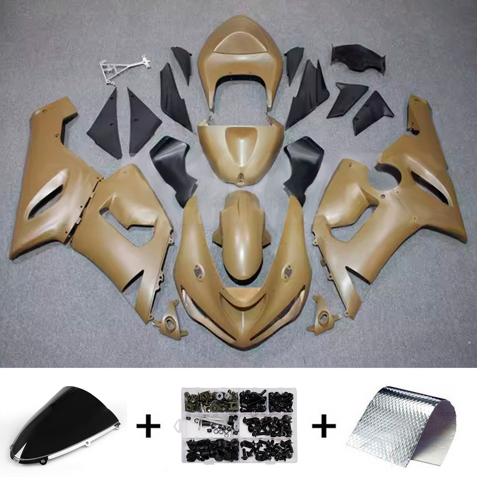 Amotopart 2005-2006 Kawasaki ZX6R 636 Brown Fairing Kit