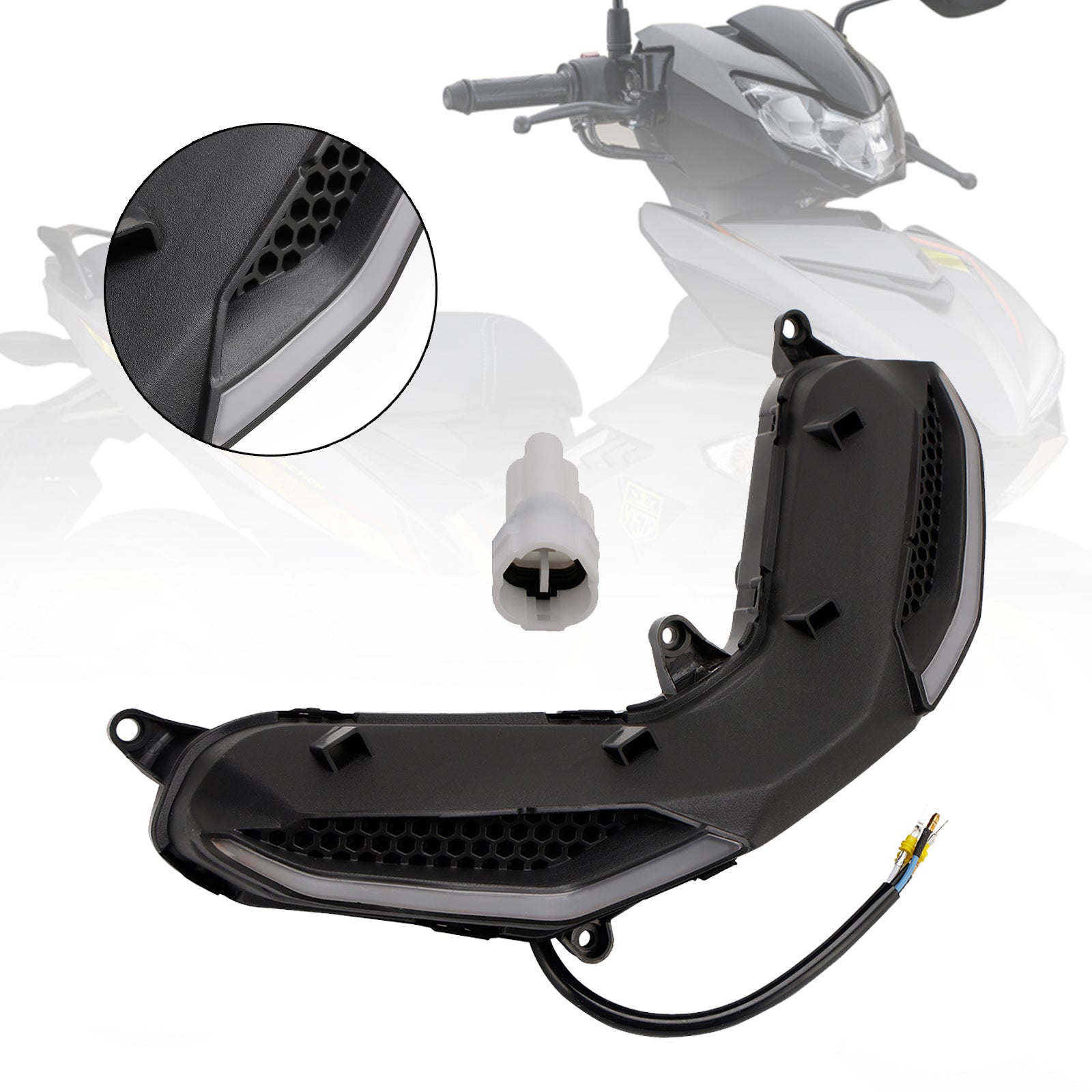 Le migliori offerte per Faro anteriore griglia faro LED protezione segnale luminoso per Yamaha Y15Zr