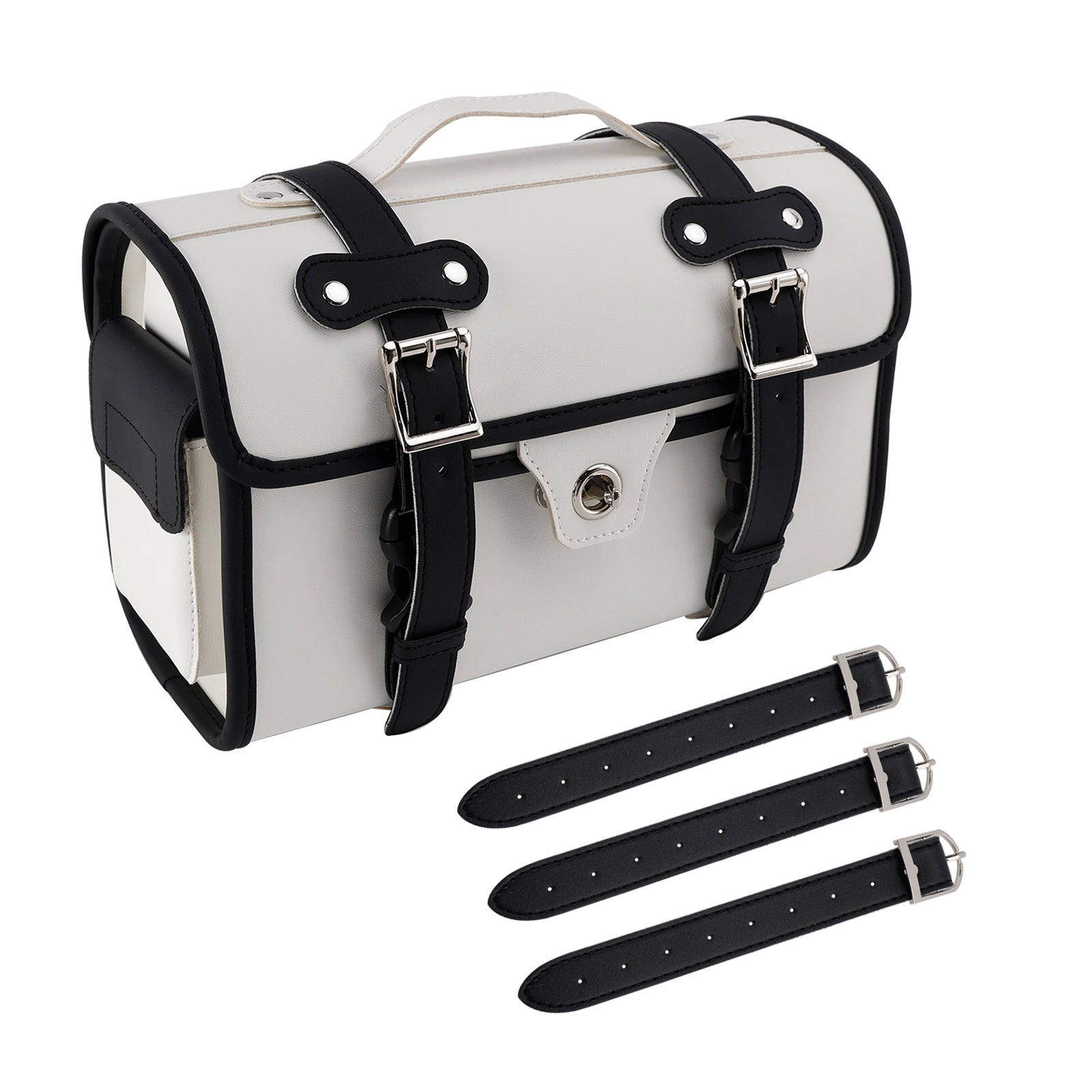 Schwarze Motorrad-Hecktasche, PU-Seiten-Satteltasche, Gepäcktasche, Aufbewahrung