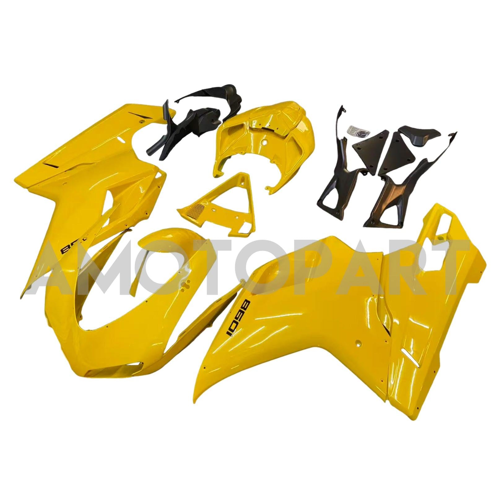 Amotopart 2007-2011 Ducati 1098/1198/848 Yellow Black Fairing Kit