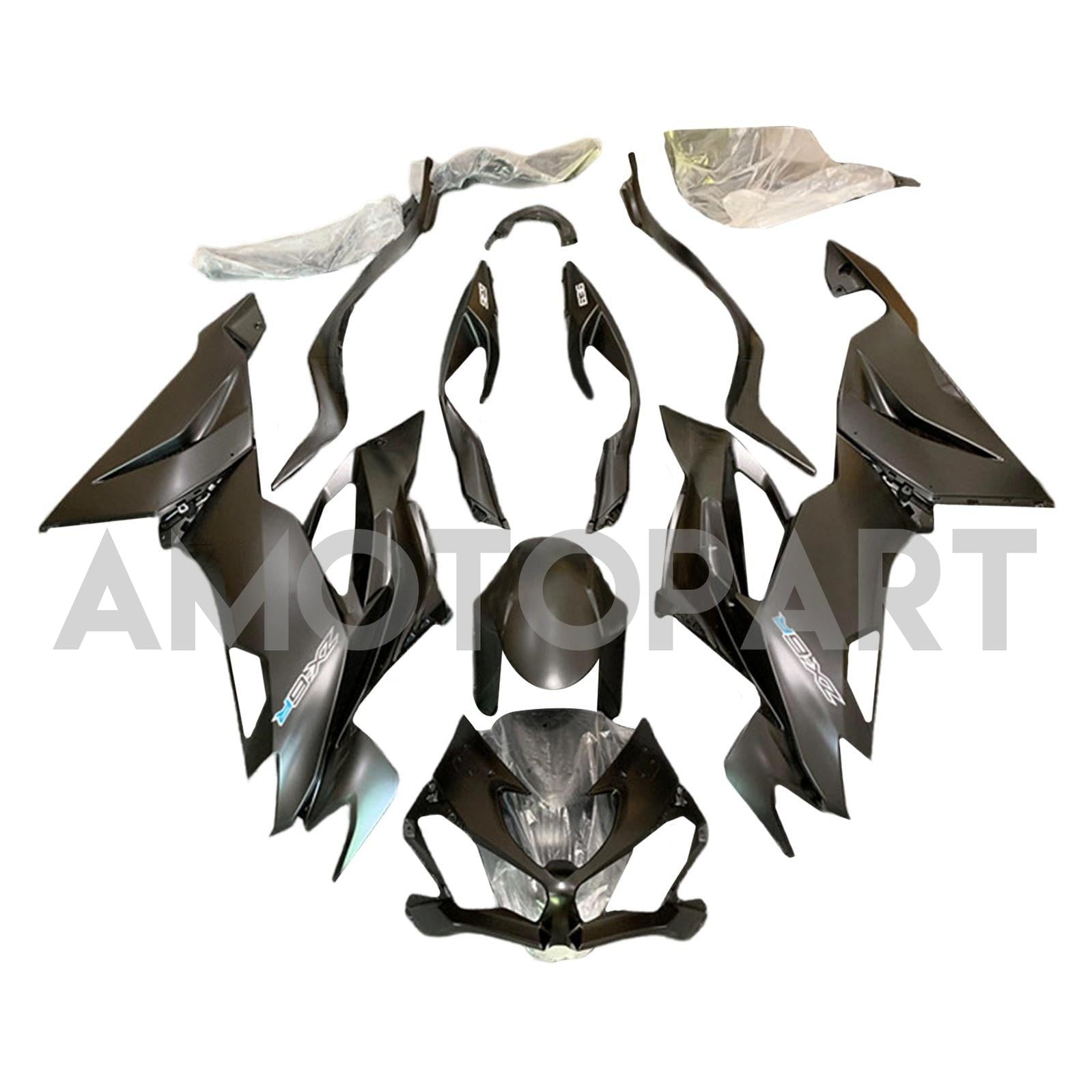 Amotopart 2019-2023 Kawasaki ZX6R Black Fairing Kit