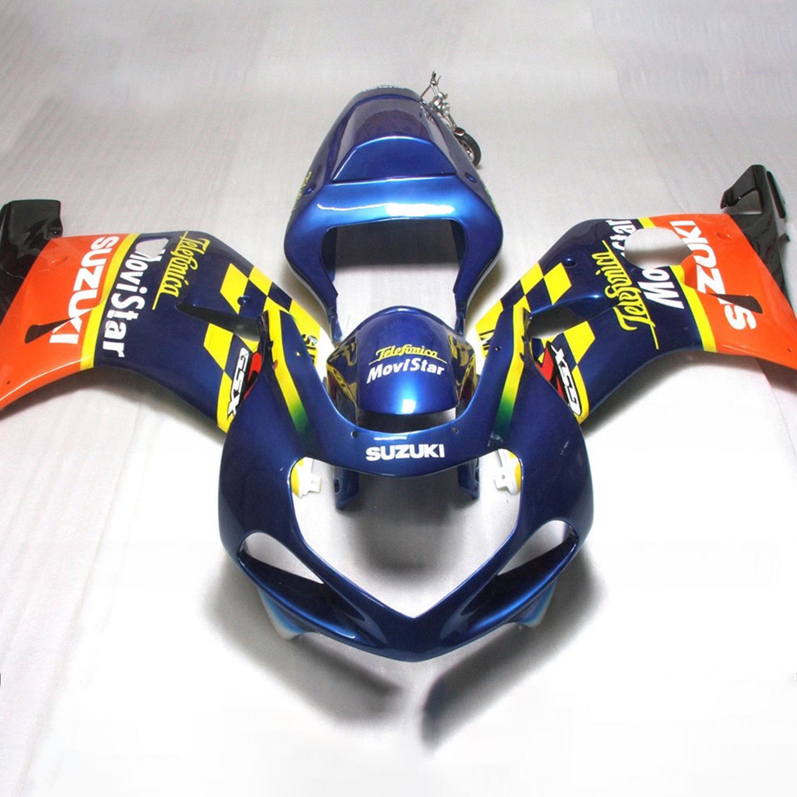 Amotopart 2000-2002 Suzuki GSXR1000 Blue Yellow Orange Fairing Kit
