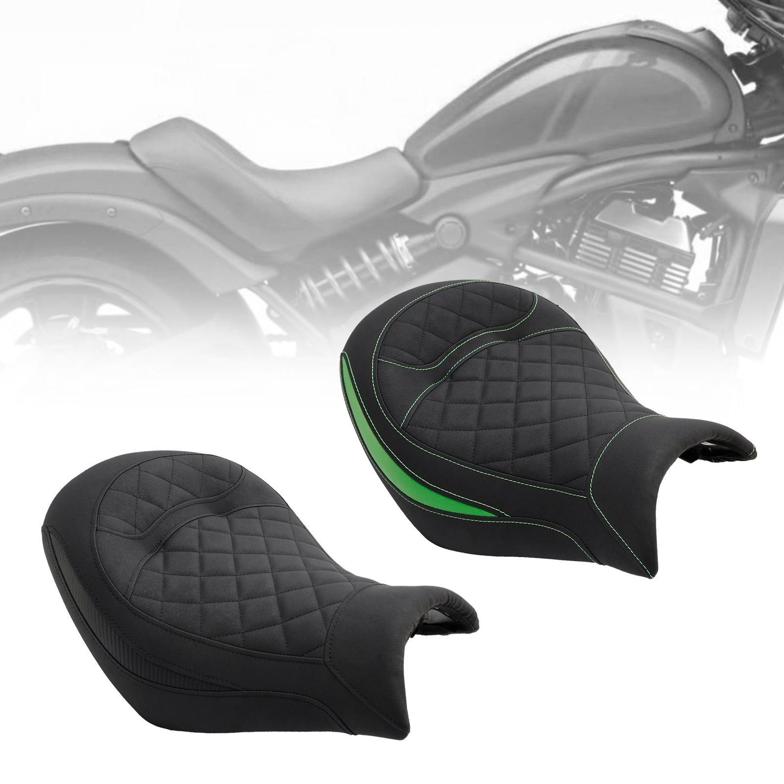 15-23 Kawasaki Vulcan S Vn650 Front Driver Raider Seat Pillion Saddle Green