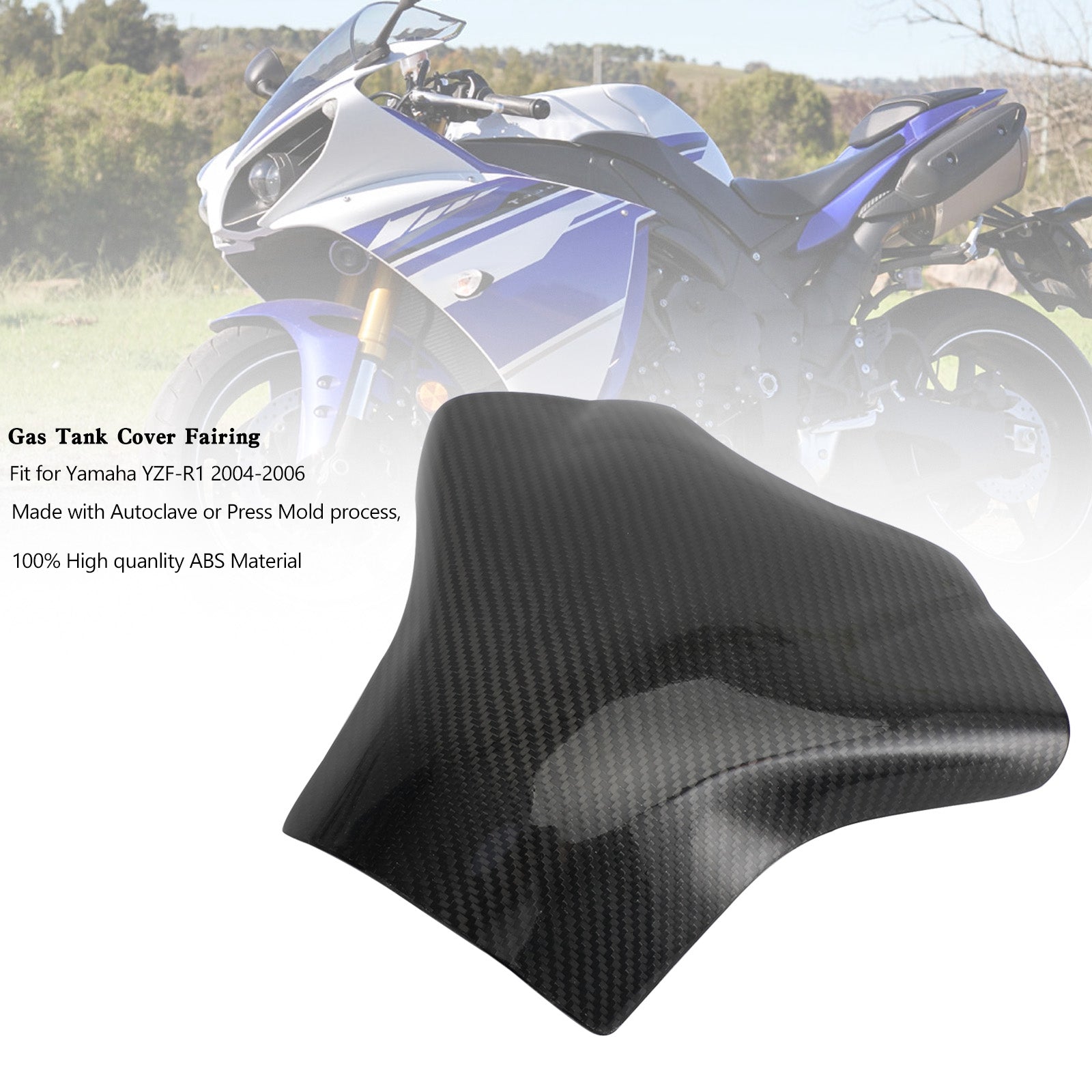 Gas Tank Cover Panel Fairing Protector For Yamaha YZF-R1 2004-2006 Carbon Fiber