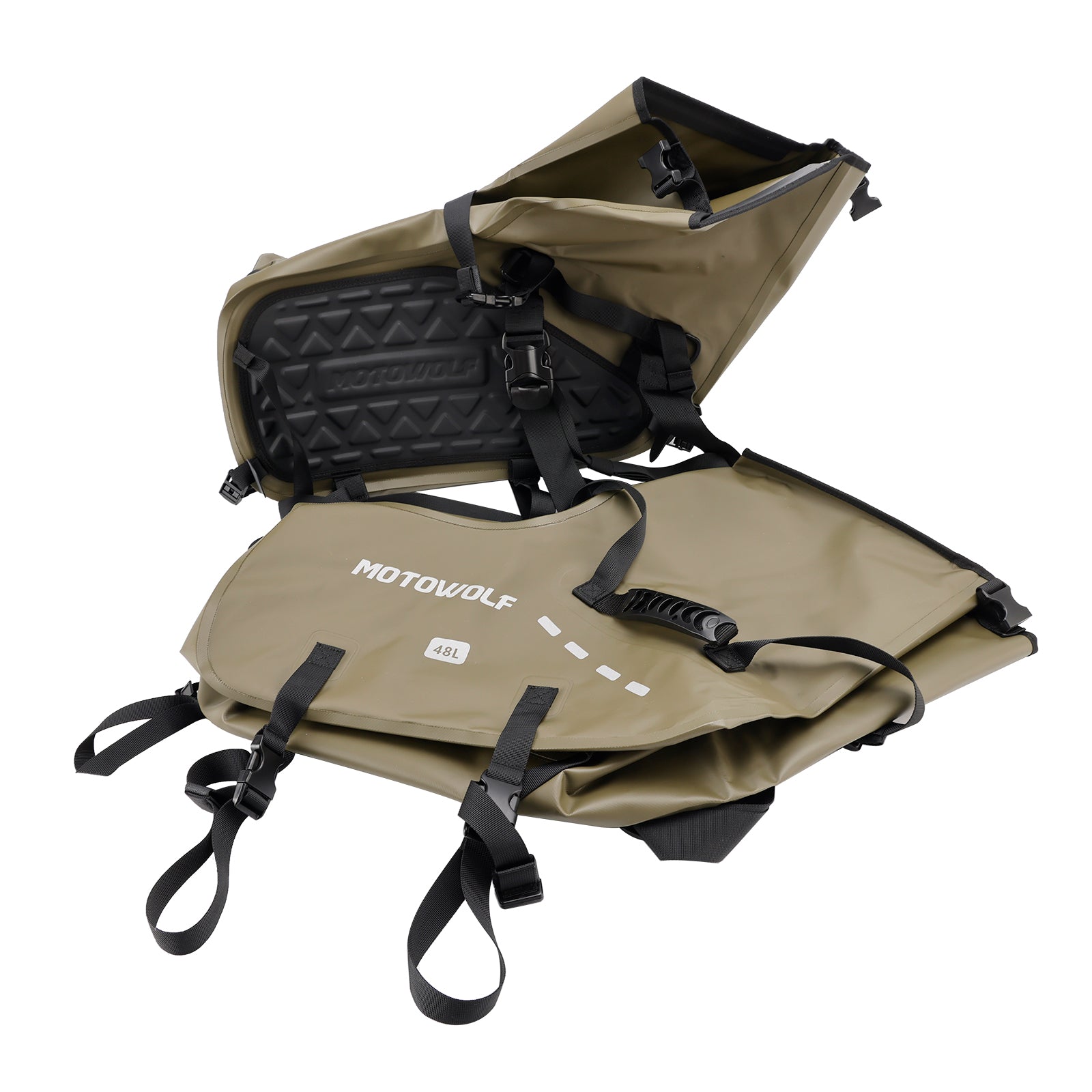 Scooter Motorcycle Side Tail Bag Saddlebag Color Matching Luggage 86L Green