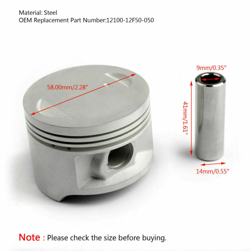 Suzuki DR125SM 09-10 GZ125 EN125 RV125 03-15 Piston Pin Ring Kit 12100-12F50-050