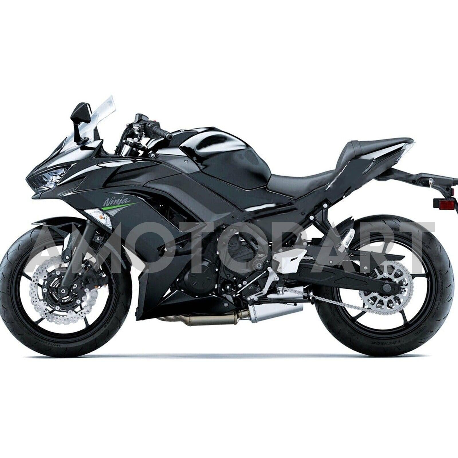 Amotopart 2020-2025 Kawasaki ER-6F Ninja650 Glossy Black Fairing Kit
