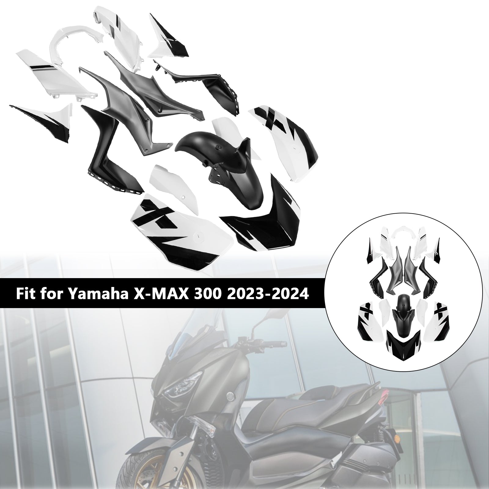 Amotopart 2023-2024 Yamaha x Max 300 Kit de carénage