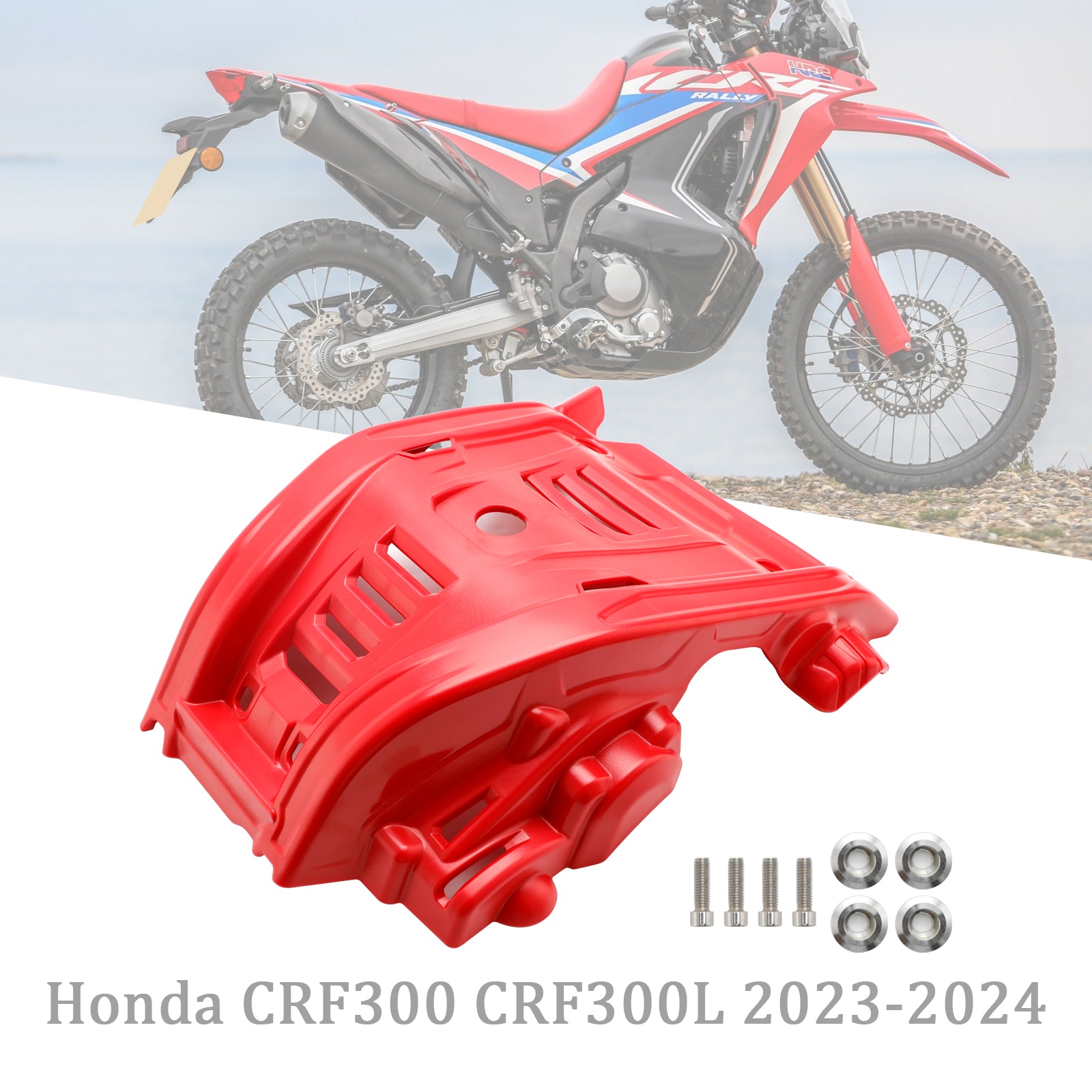 23-24 Honda Crf300 Crf300l Skid Plate Engine Guard Crack Plastic