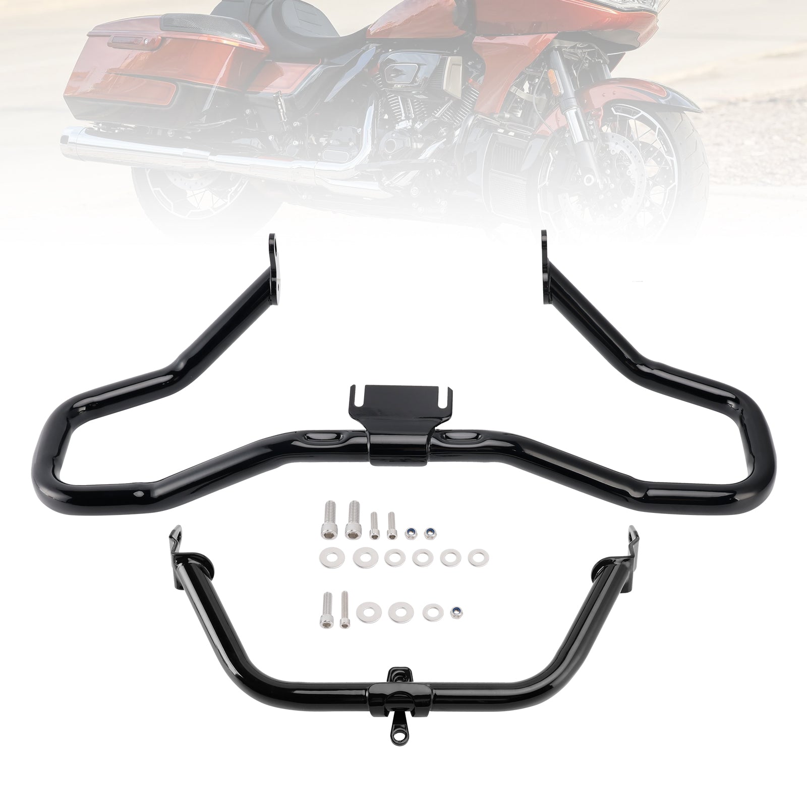 14-22 Touring Road Glide Bumper Engine Protection Guard Crash Bar Black C