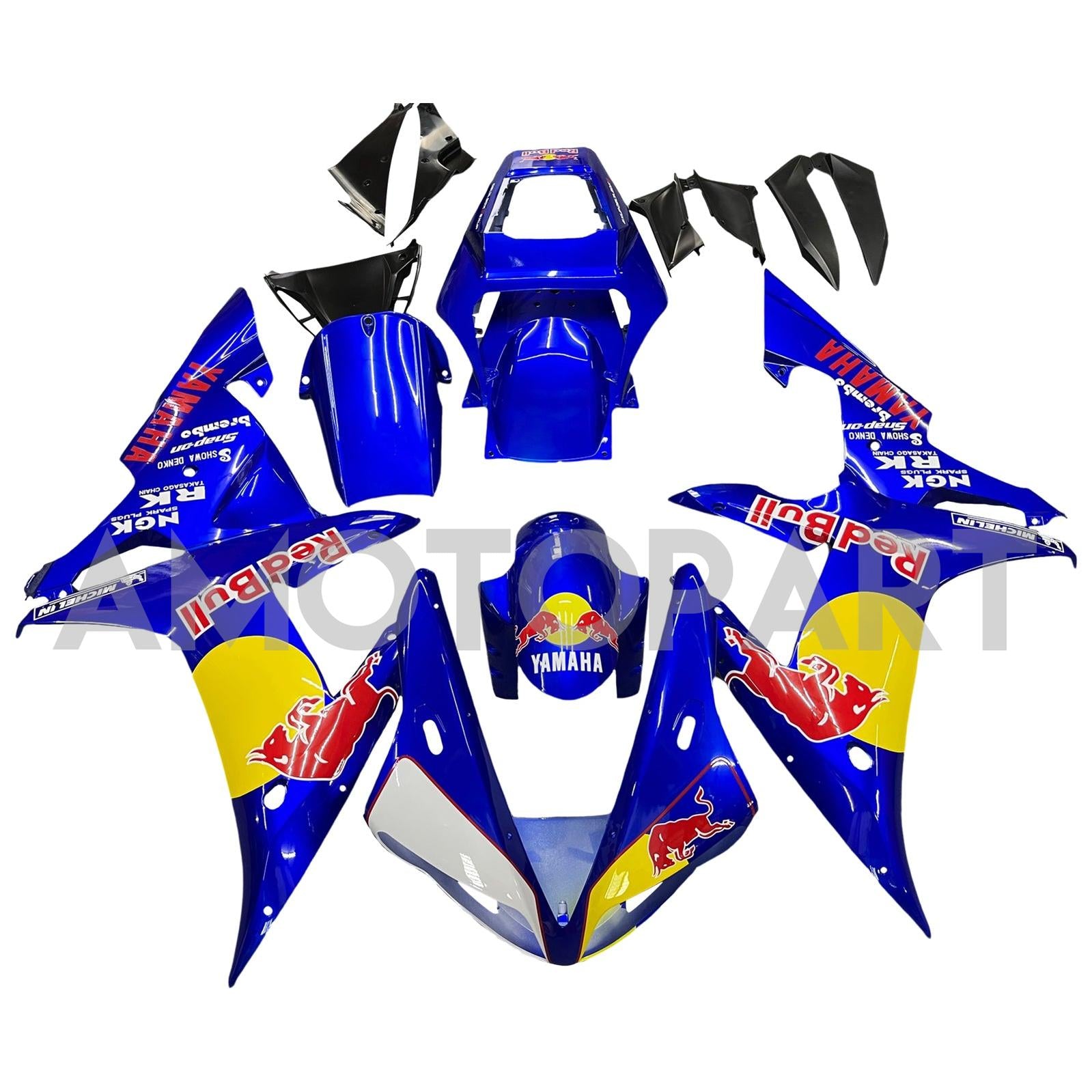 Amotopart 2002-2003 Yamaha YZF 1000 R1 Blue Fairing Kit