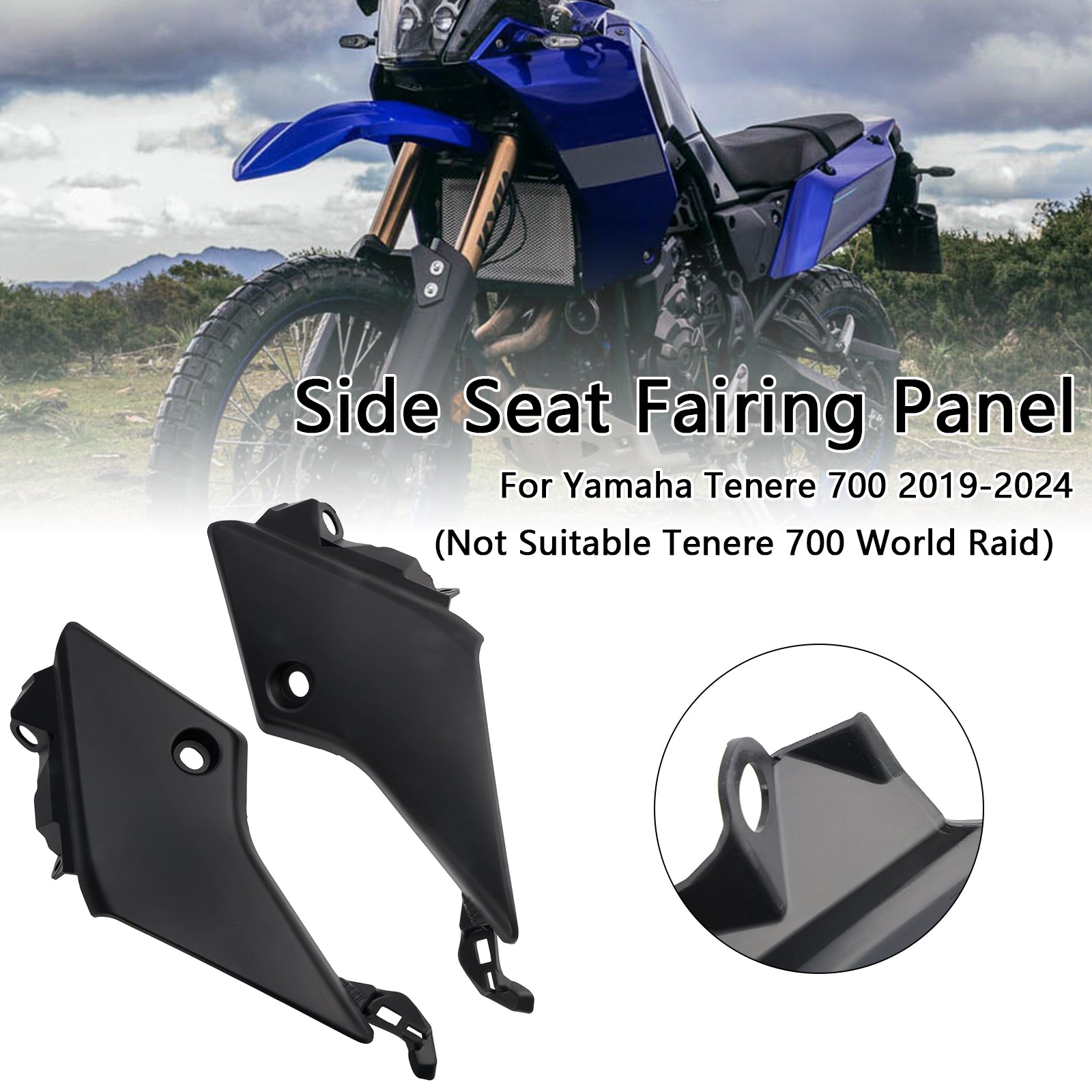 2019-2024 YAMAHA TENERE 700 Painel de carenagem de assento lateral capuz