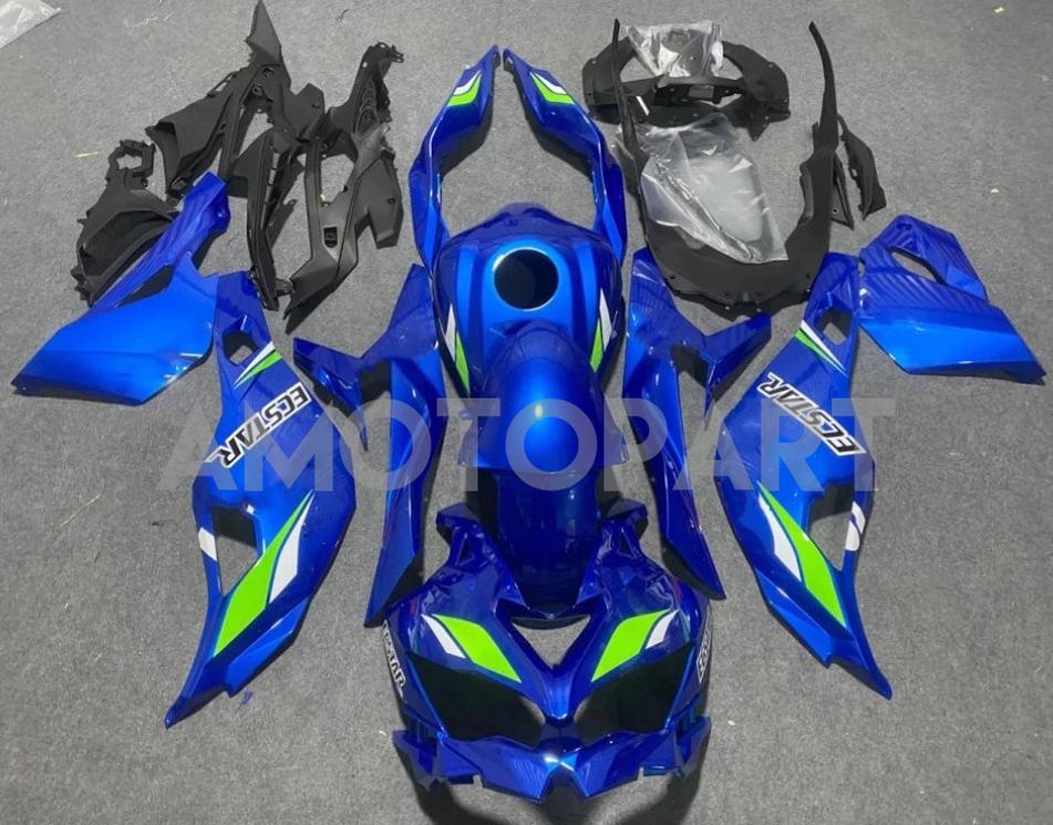 Amotopart 2019–2026 Kawasaki Ninja ZX25R ZX4R ZX4RR glänzend blaues Verkleidungsset