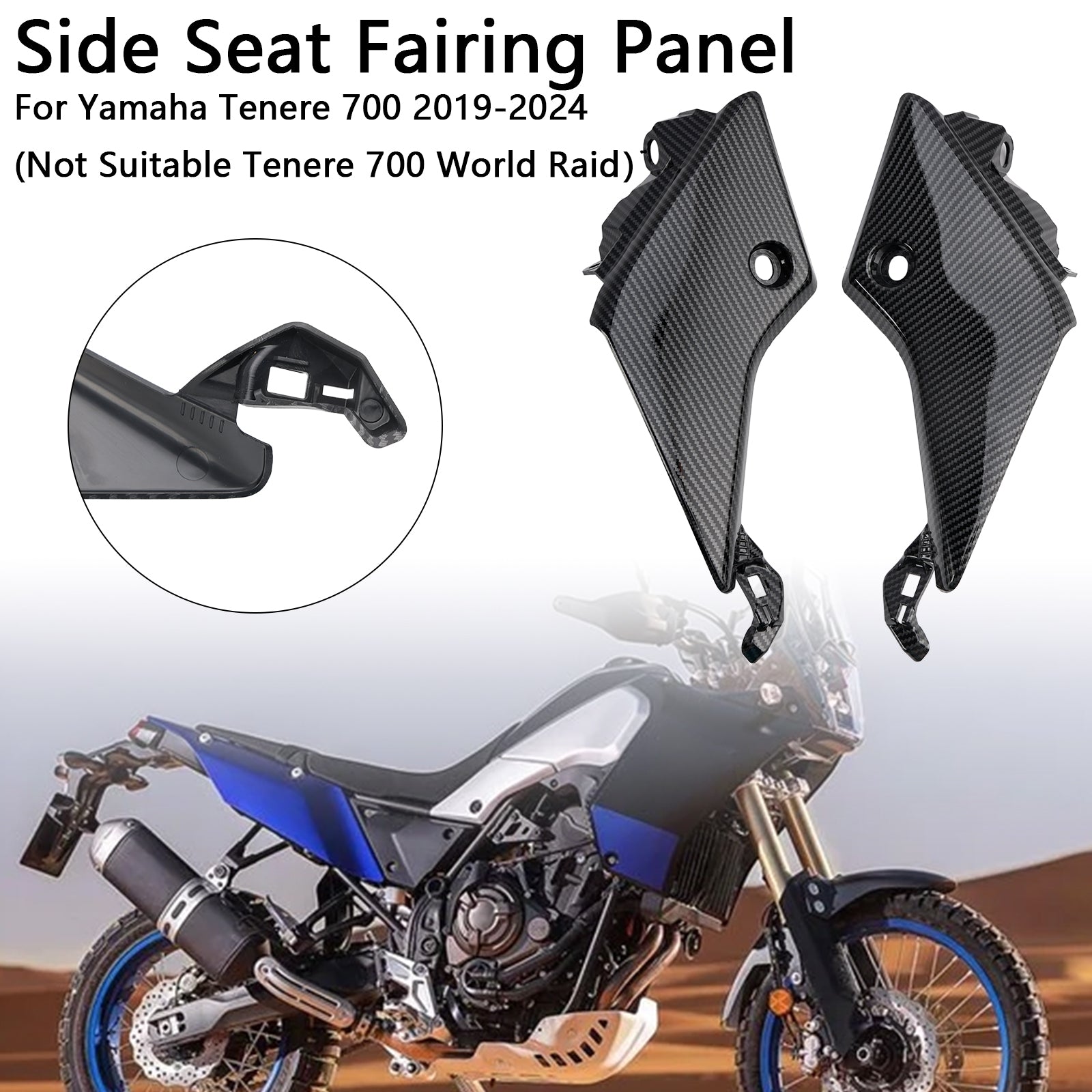 2019-2024 YAMAHA TENERE 700 Painel de carenagem de assento lateral capuz