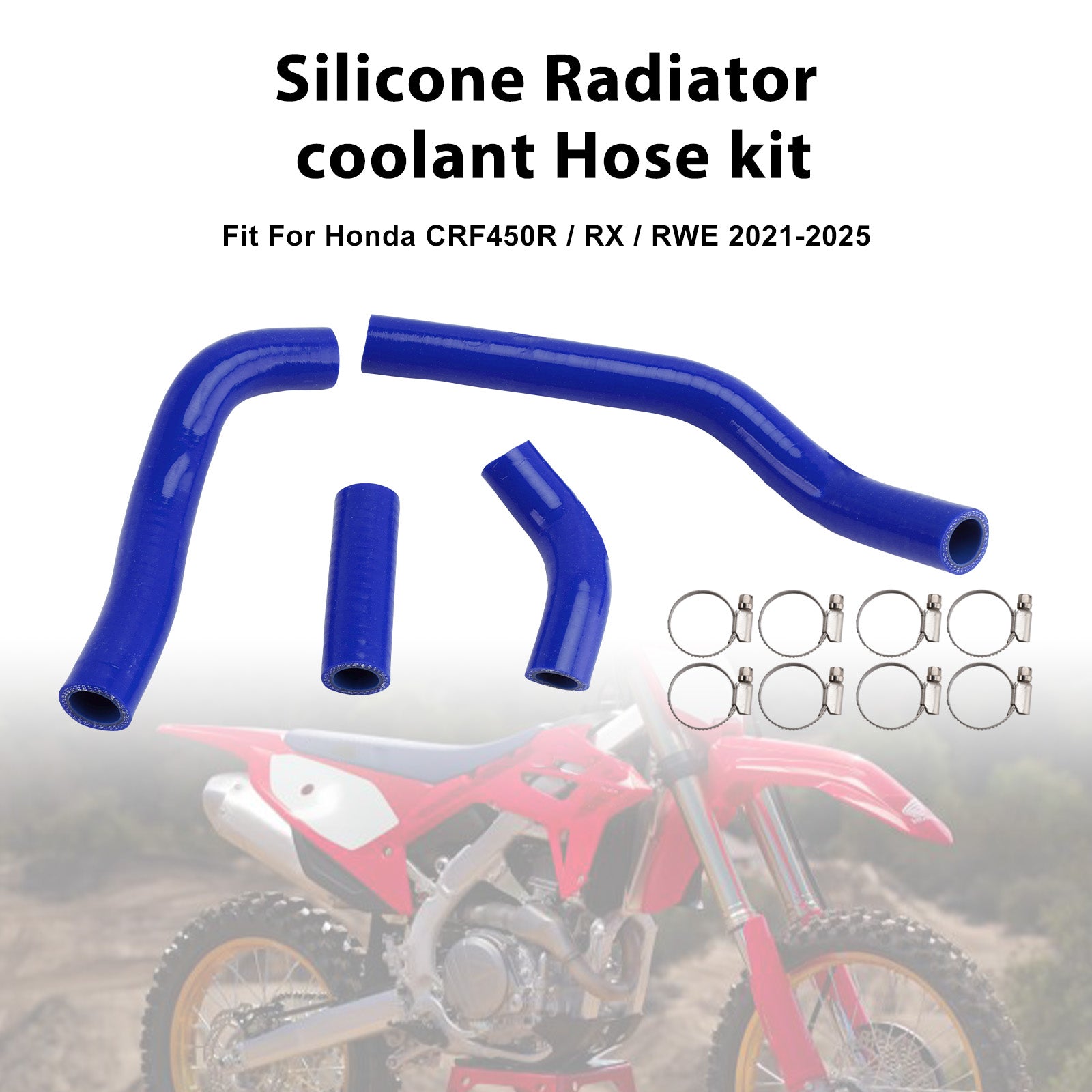 Honda CRF450R RX RWE 21-25 Silicone Radiator coolant Hose kit