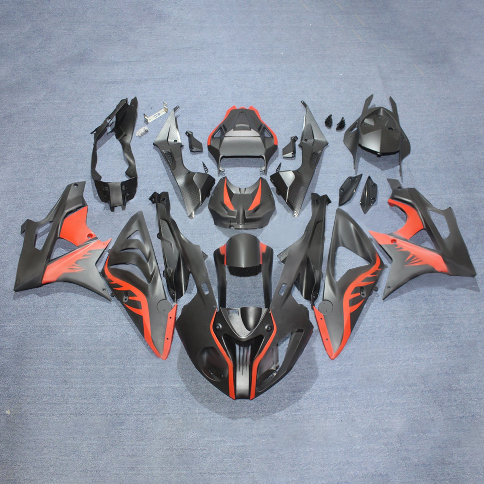Amotopart 2009-2014 BMW S1000RR Mattes Black Red Fearing Kit