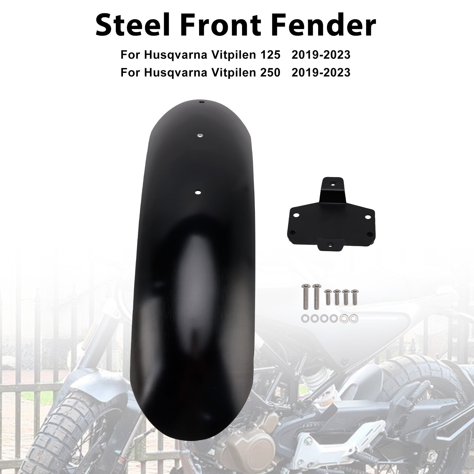 2019-2023 Husqvarna Vitpilen 125 250 401 Svartpilen Steel Front Fender