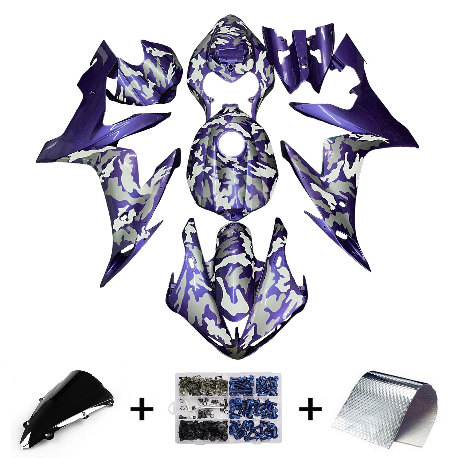 Amotopart 2004-2006 Yamaha YZF-R1 Purple Grey Fairing Kit