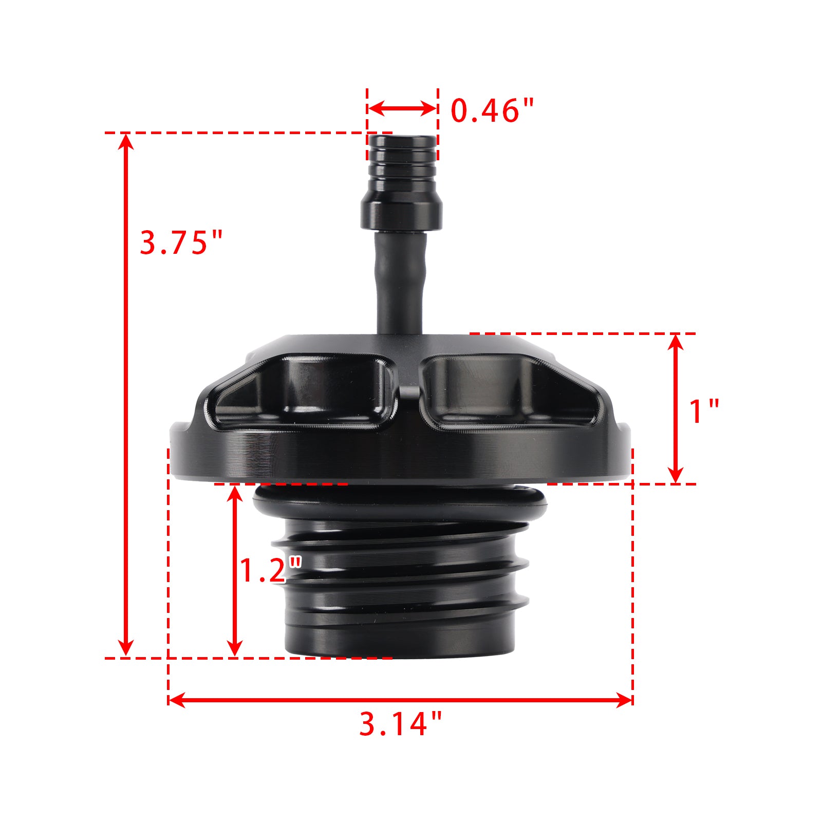 Softail Low Rider S ST Touring Aluminum Fuel Petrol Gas Cap with Vent Hose