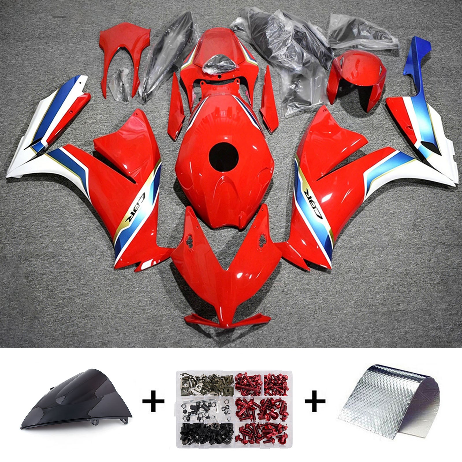 Amotopart 2012-2016 Honda CBR1000RR White/Red Fairing Kit