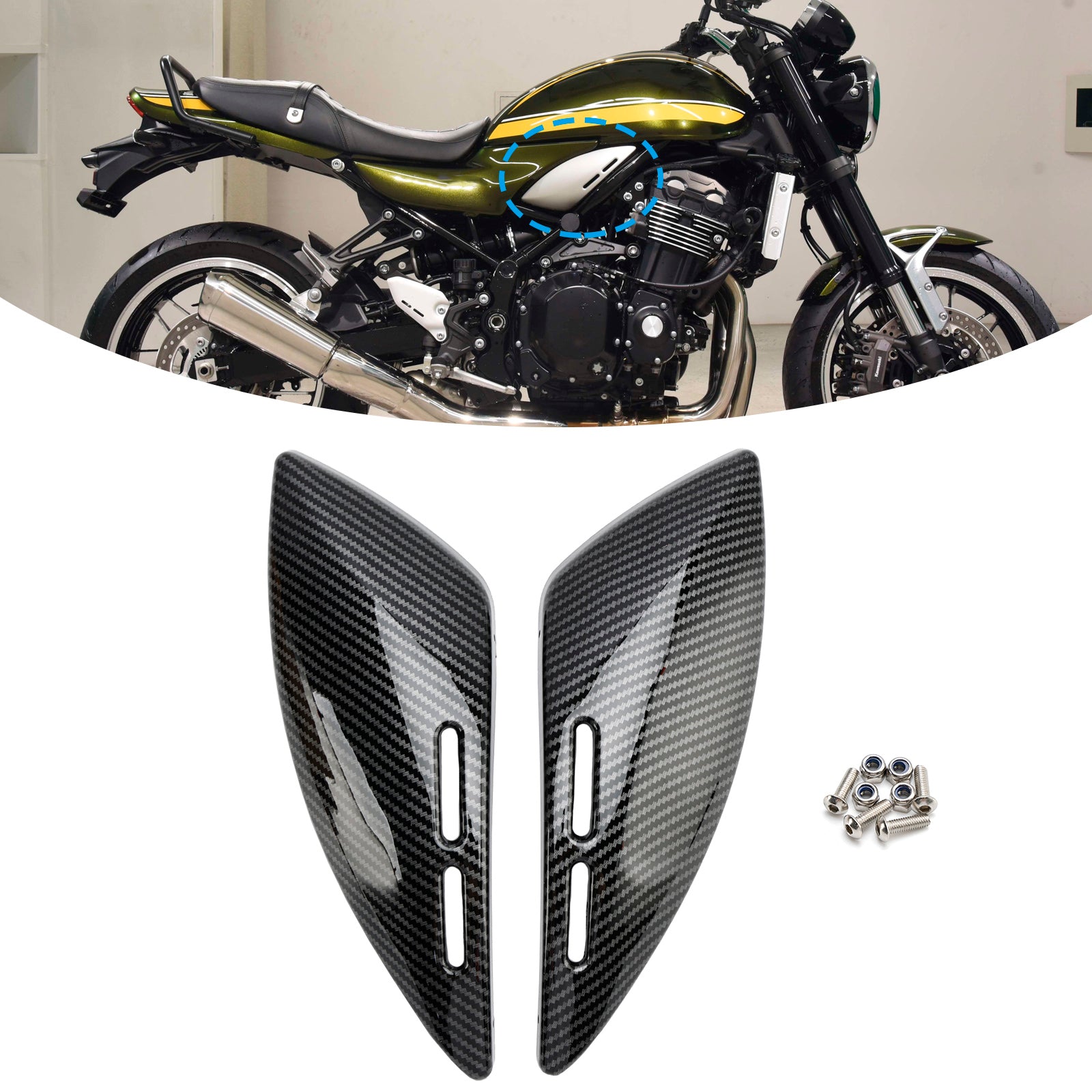 18-24 Kawasaki Z900RS Gas Tank Side Cover Panel Fairing Cowl