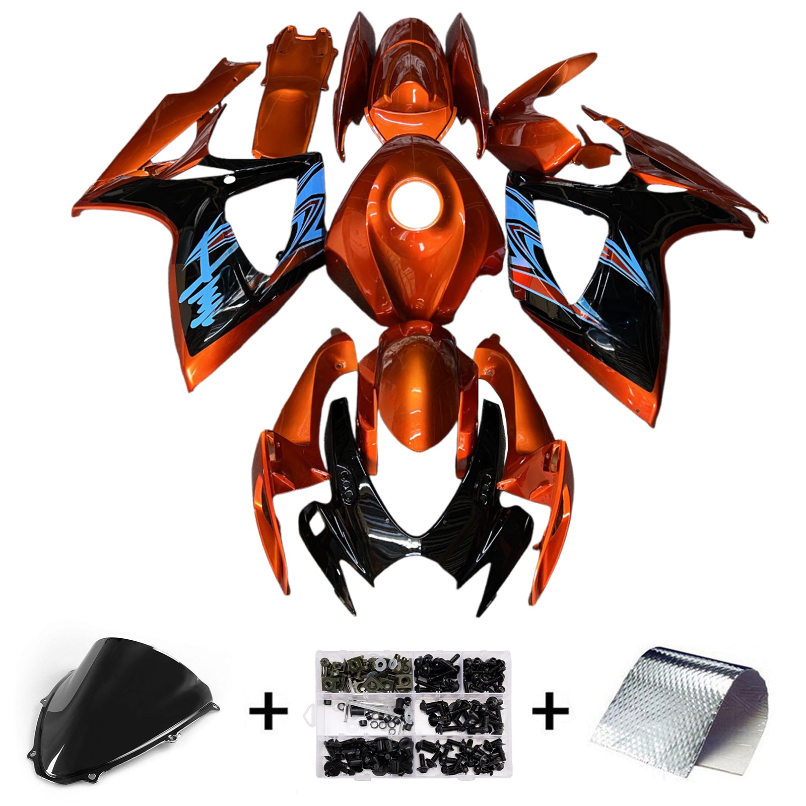 Amotopart 2006-2007 Suzuki GSXR 600/750 Orange Black Fairing Kit