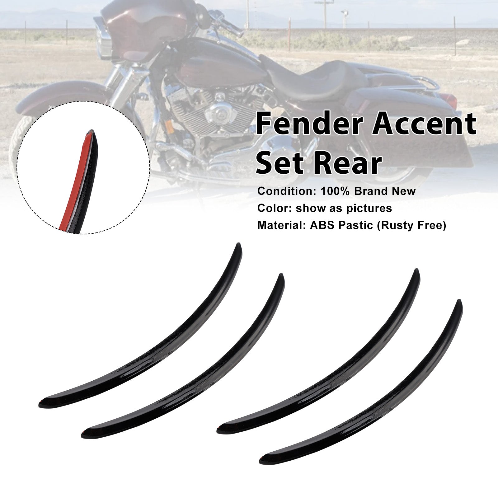 2006-2013 FLHX Street Glide Rear Fender Accent Set