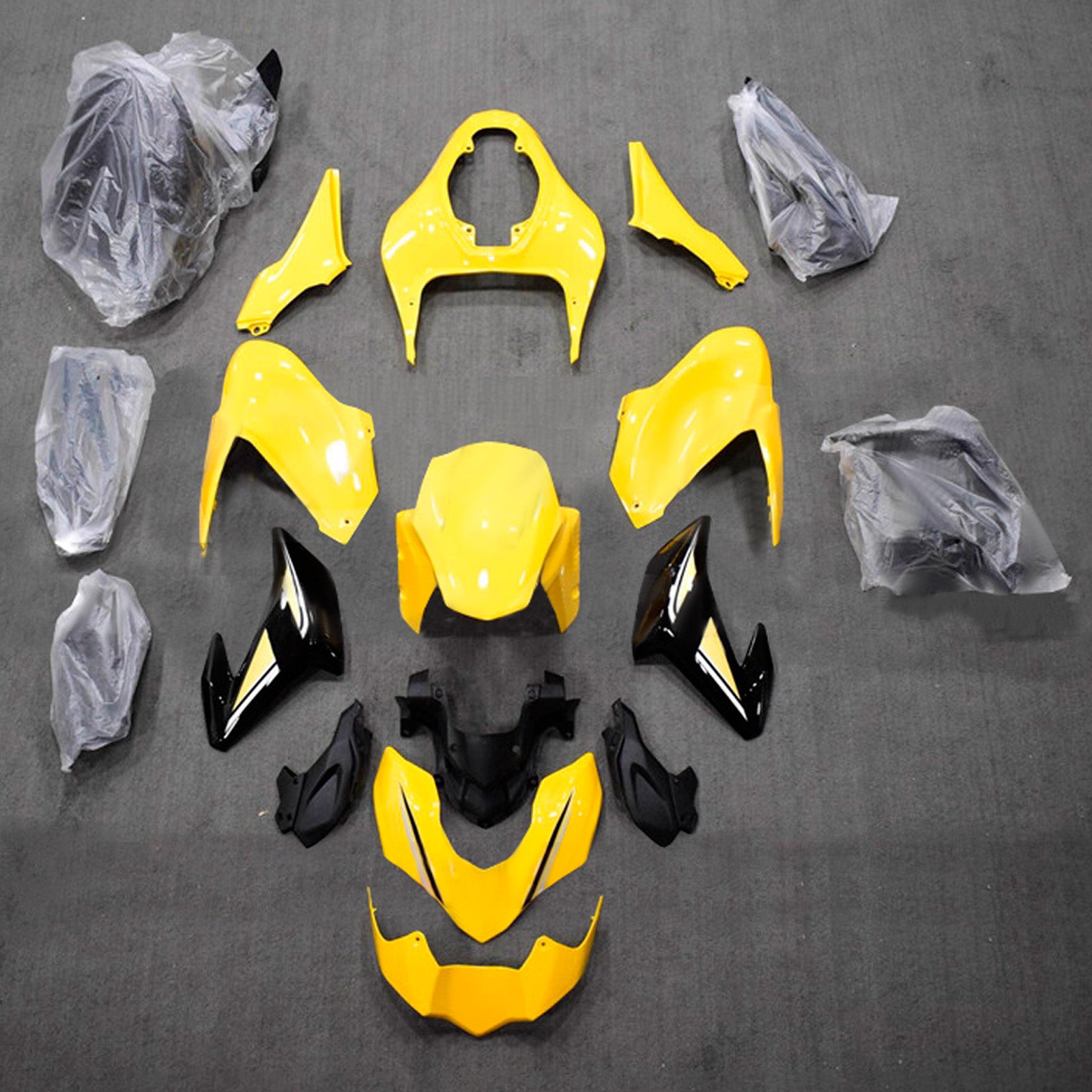 Amotopart 2017-2019 Kawasaki Z900 Yellow Black Fairing Kit