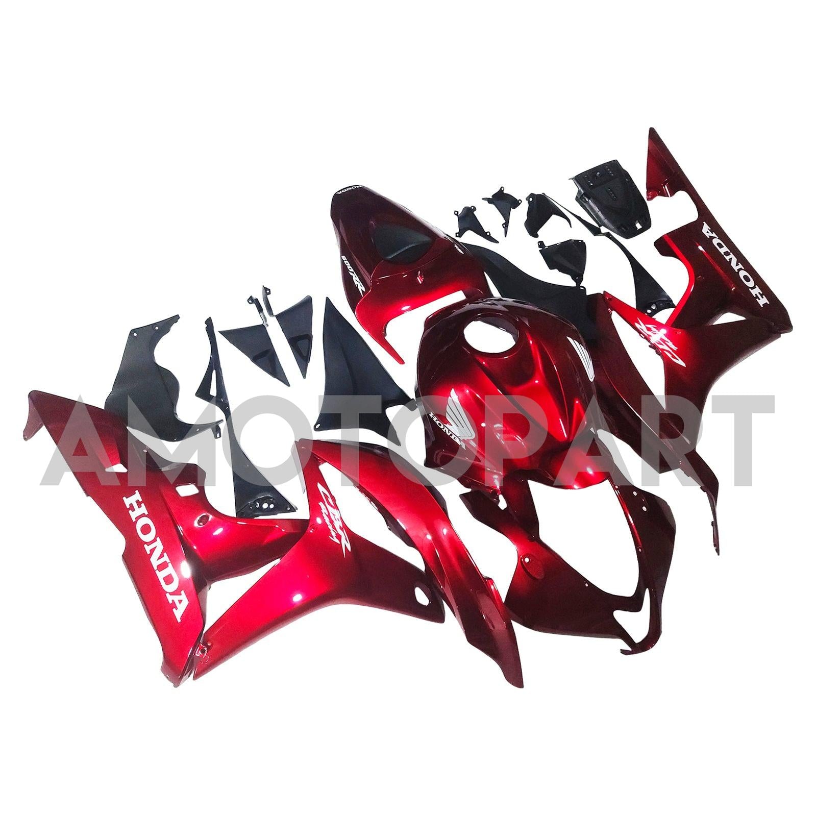 Amotopart 2007-2008 Honda CBR600RR Red White Fairing Kit