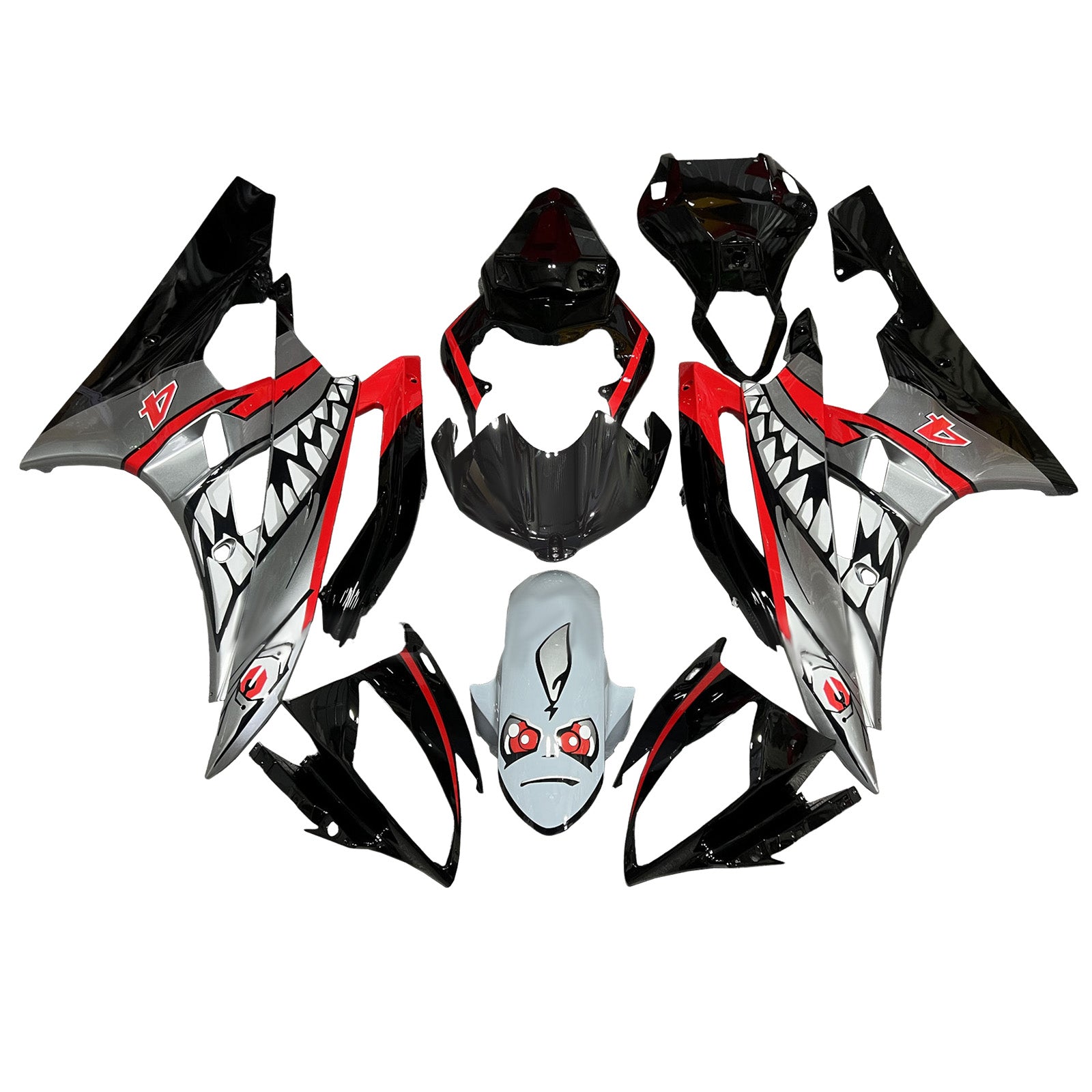 Amotopart 2006-2007 Yamaha YZF-R6 Black & Grey Fairing Kit