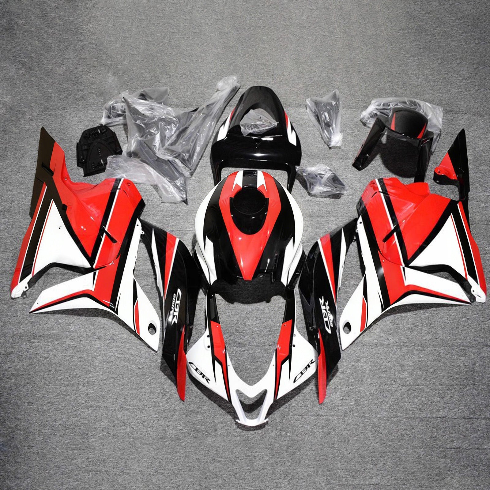 Amotopart 2009-2012 Honda CBR600RR White Red Fairing Kit