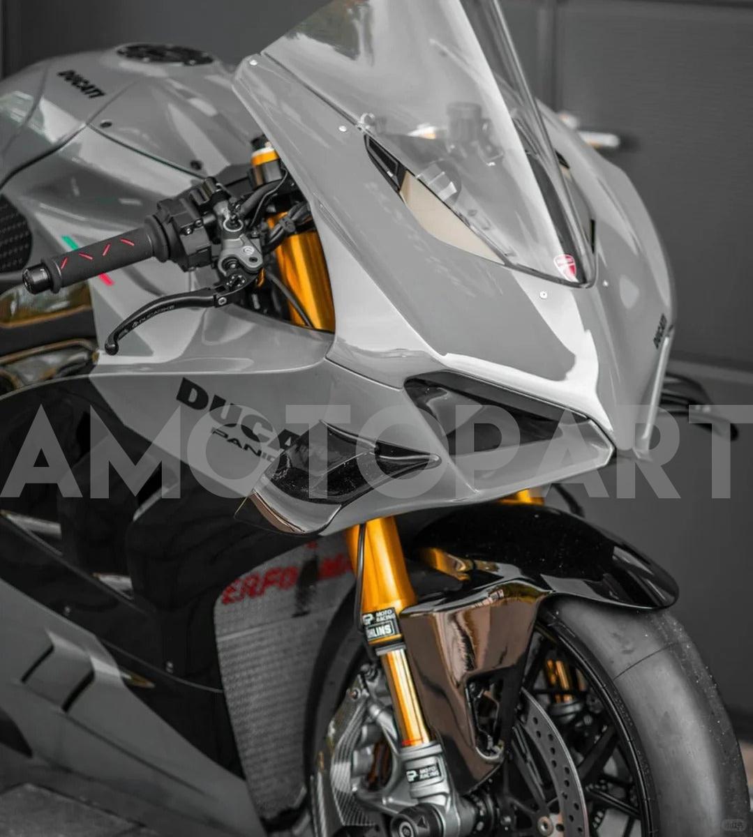 Amotopart Ducati 22-24 Panigale V4 V4S Black Light Grey Fairing Kit