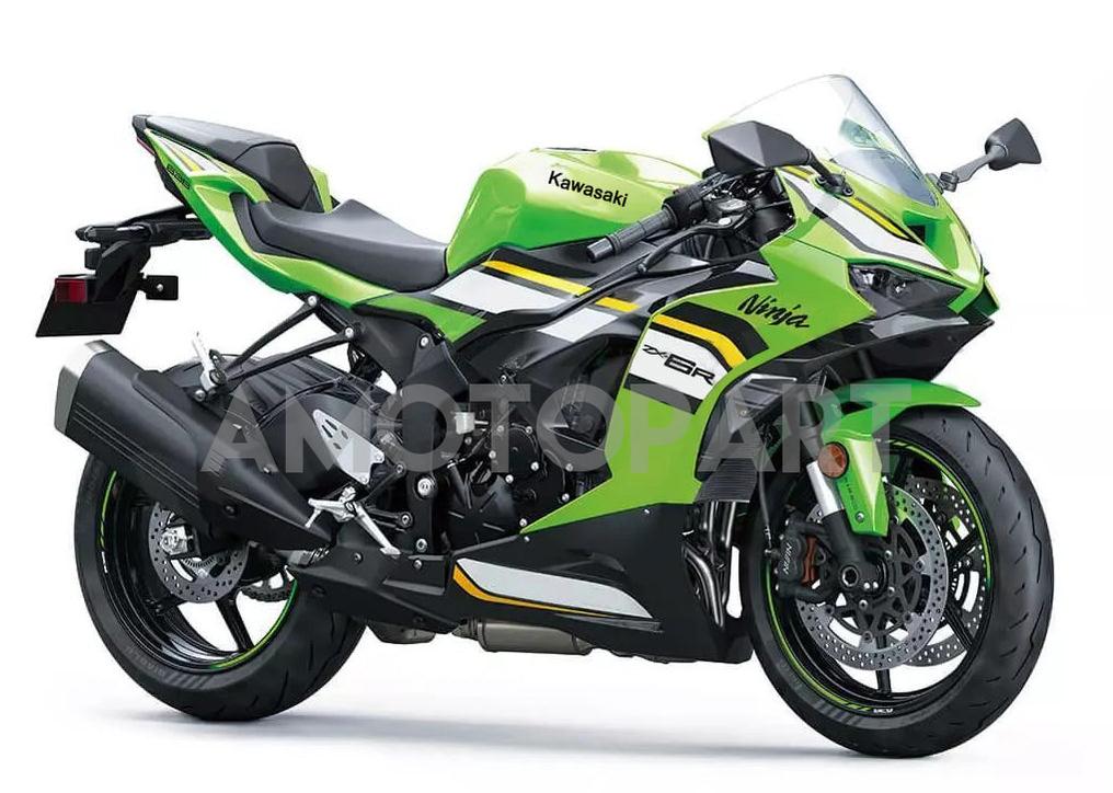 Amotopart 2024-2025 Kawasaki ZX6R Green White Black Fairing Kit
