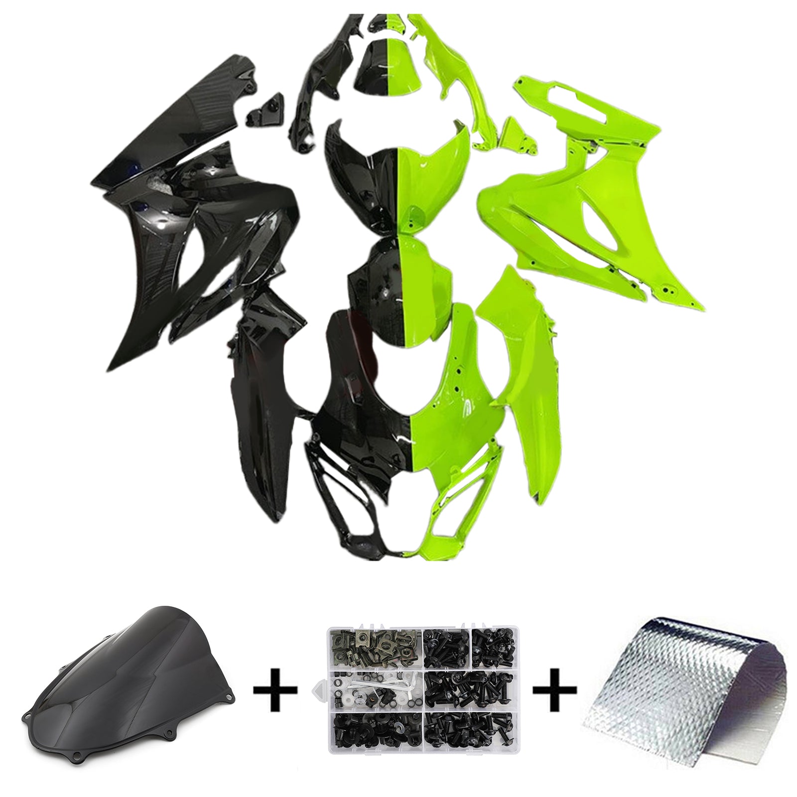 Amotopart 2017-2024 K17 GSXR 1000 Suzuki Black Neon Green Fairing Kit