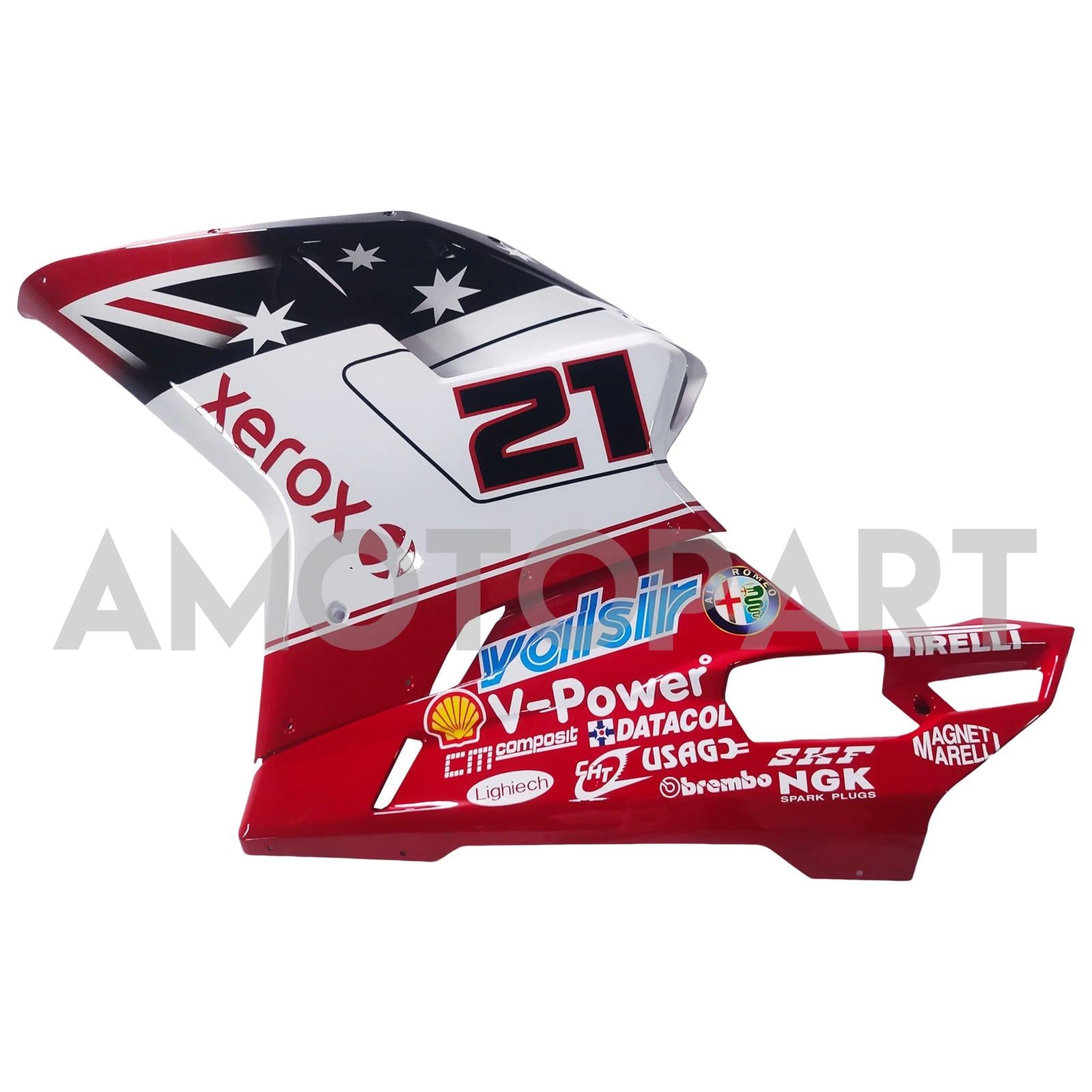 Amotopart All Years Ducati 1098/1198/848 Red White Fairing Kit