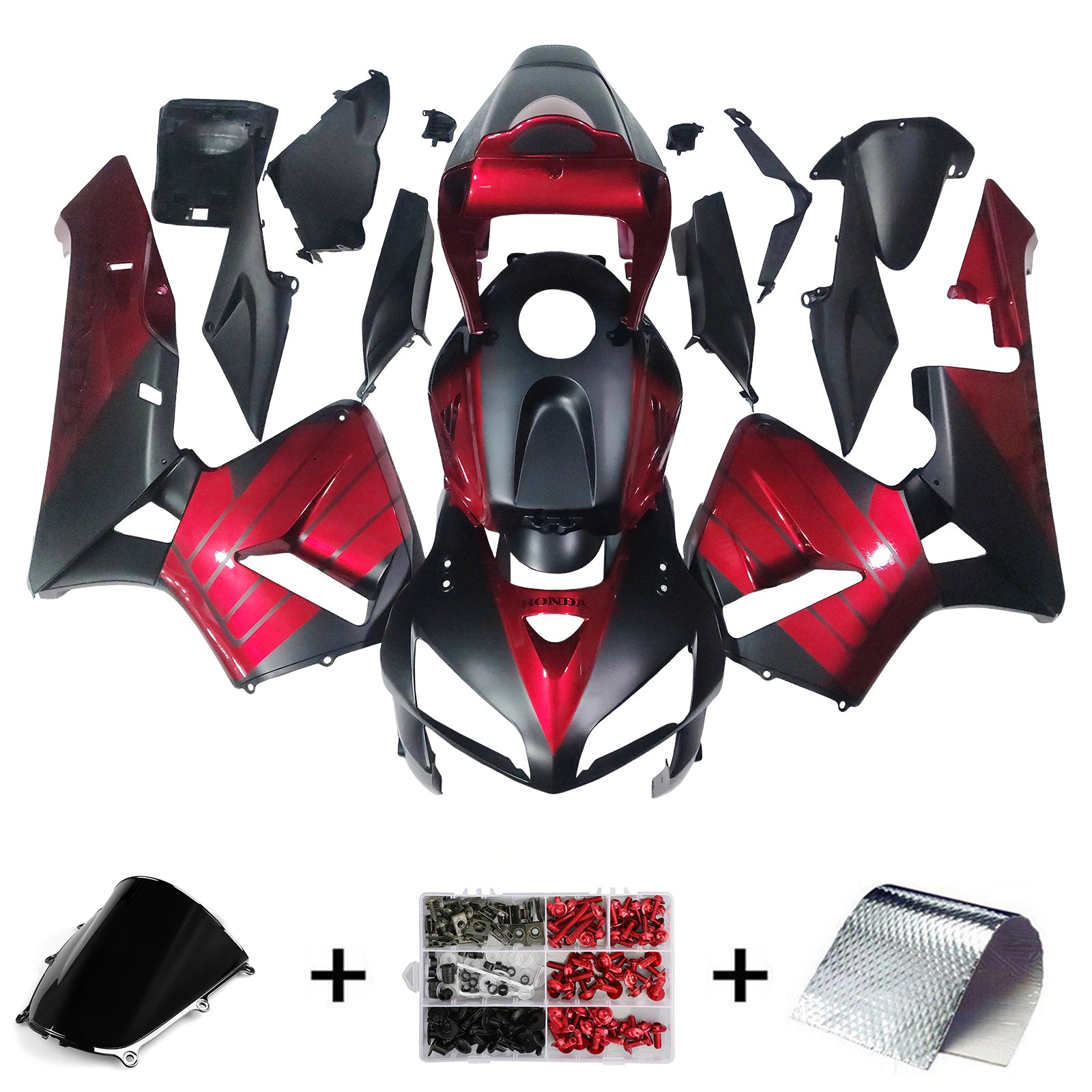 Amotopart 2005-2006 Honda CBR600RR Black Red Fairing Kit